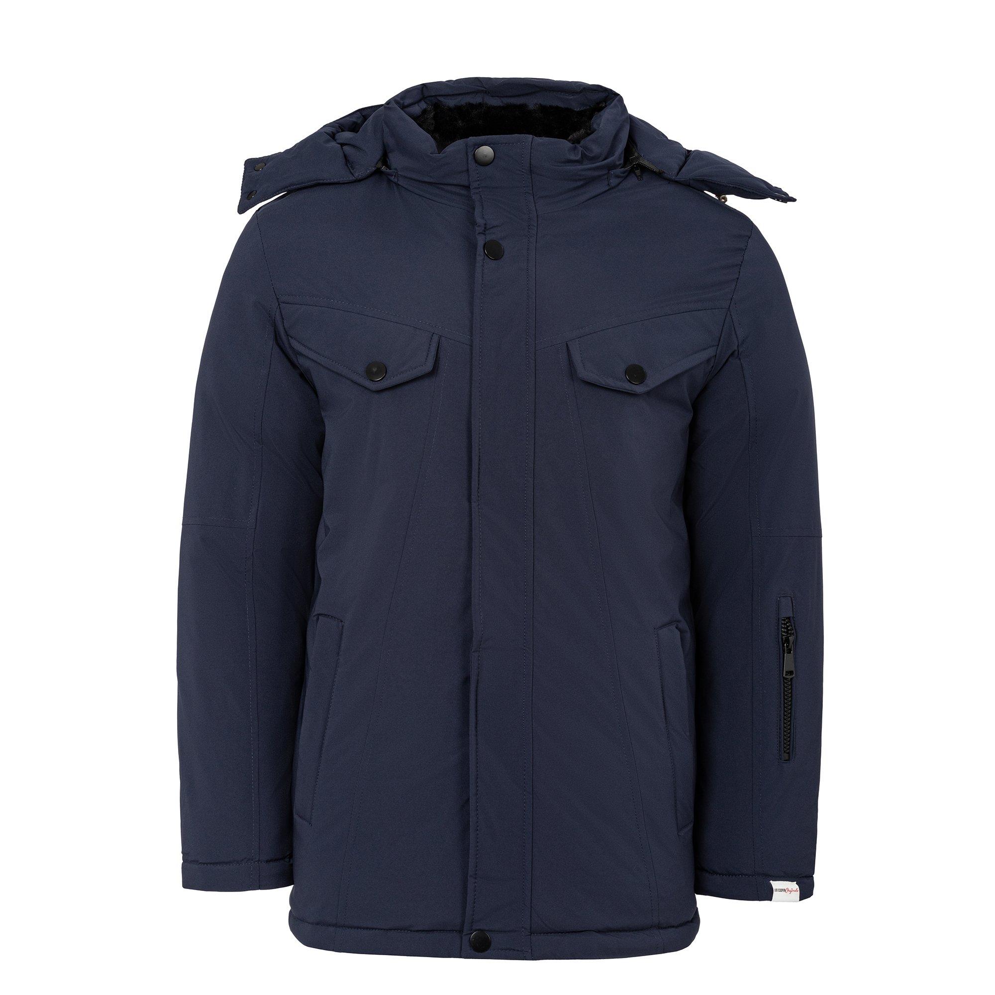 Navy - Lee Cooper - Men's Quilted Padded Puffer Jacket - 1