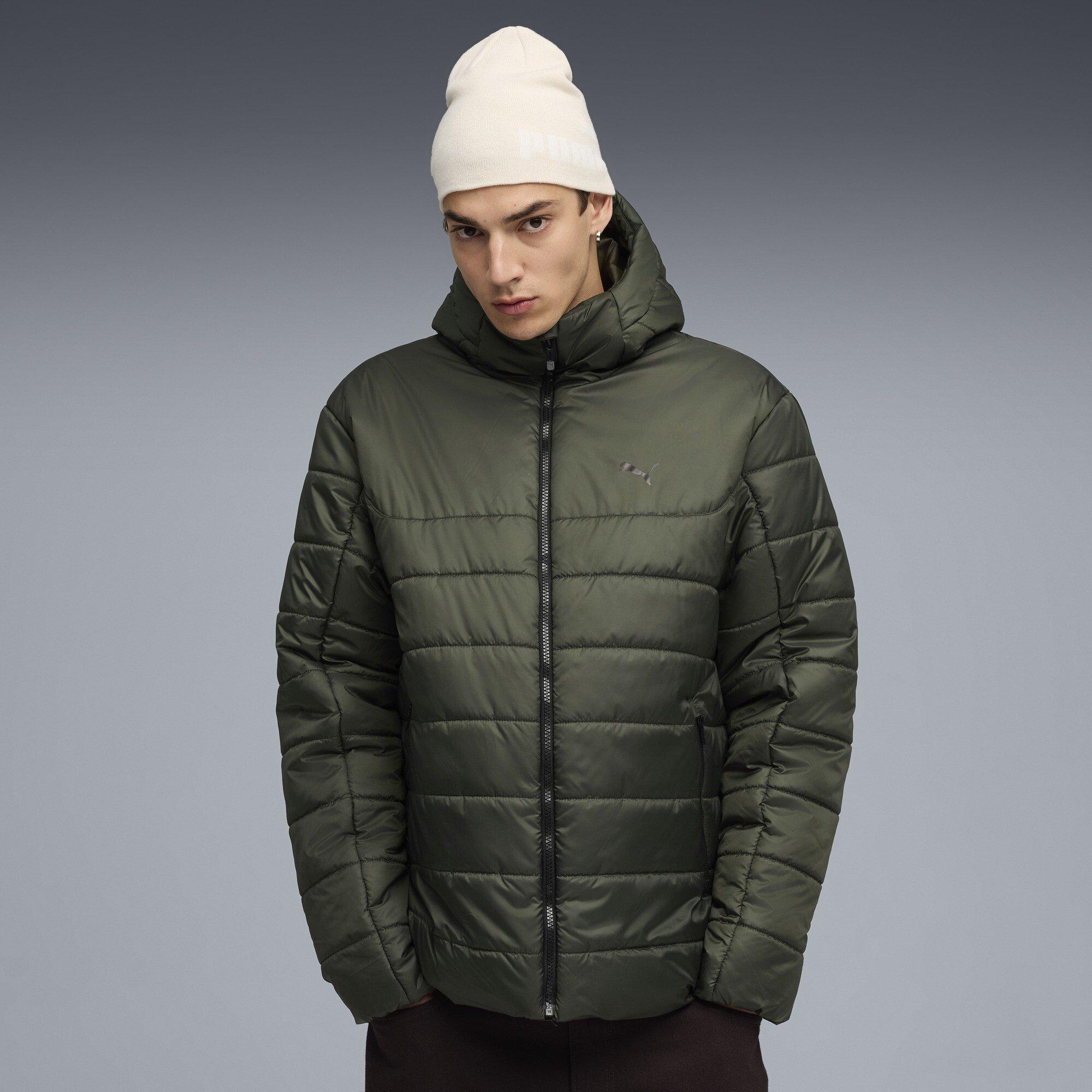 Dark Olive - Puma - Men's Essentials Insulated warmCELL Water Repellent Hooded Padded Puffer Jacket - 3
