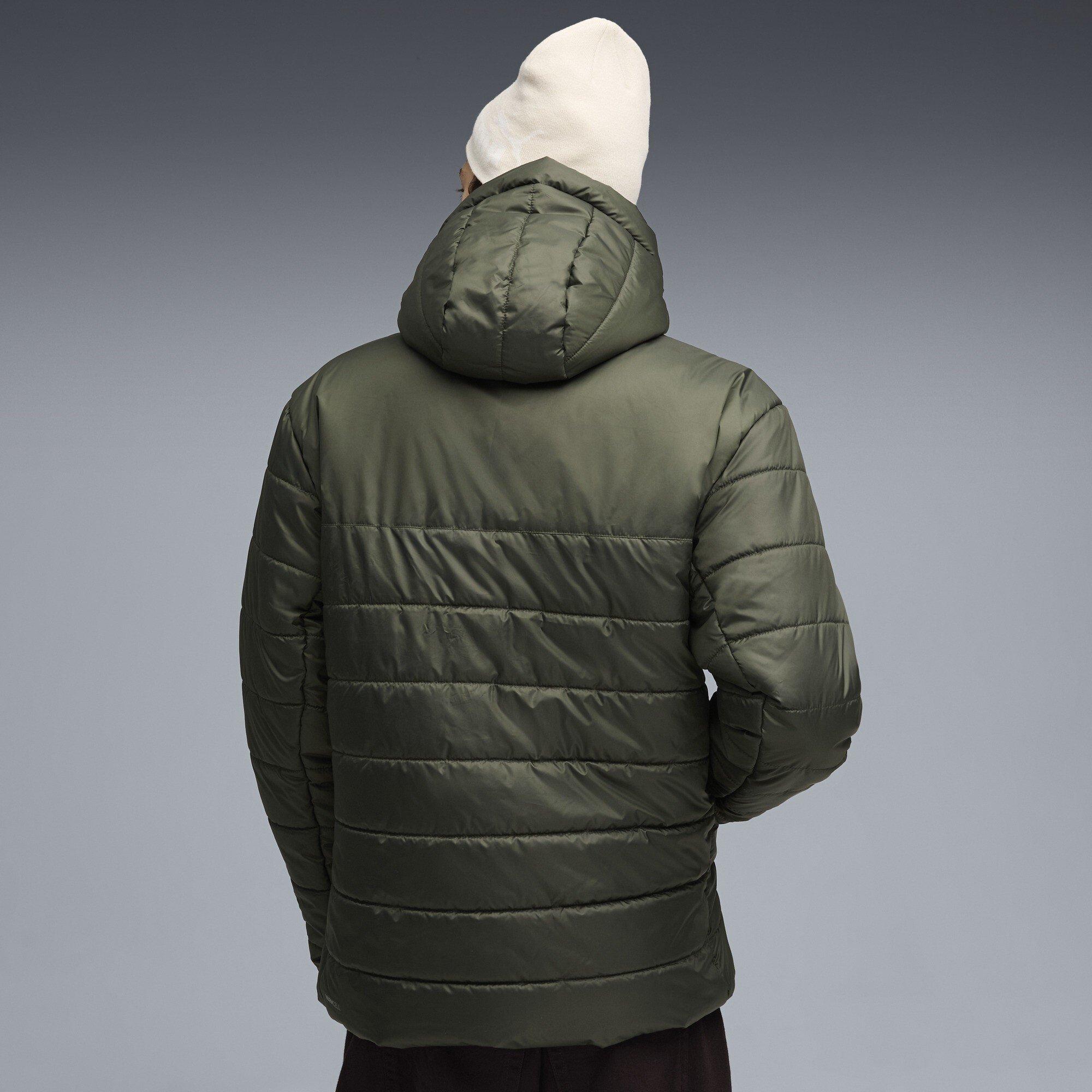 Dark Olive - Puma - Men's Essentials Insulated warmCELL Water Repellent Hooded Padded Puffer Jacket - 4