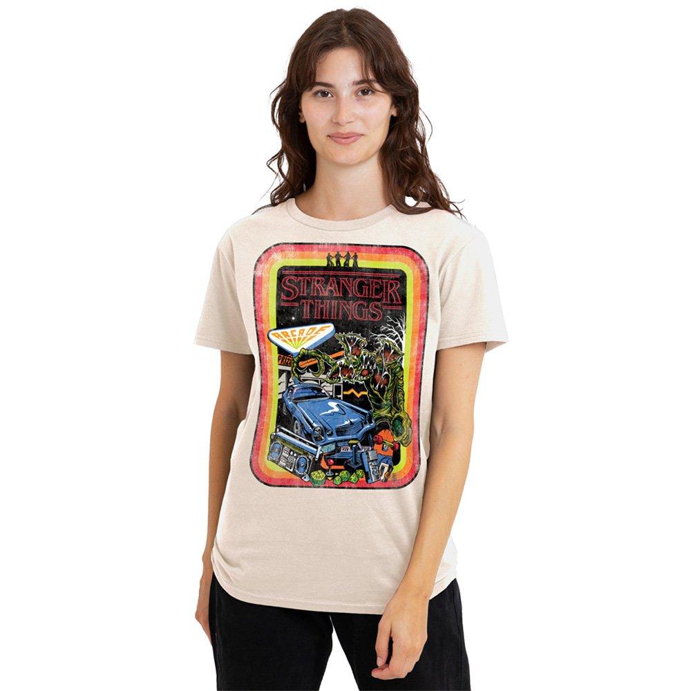 Natural - Stranger Things - Stranger Things Retro Sketch Cover Ladies T Shirt - 1