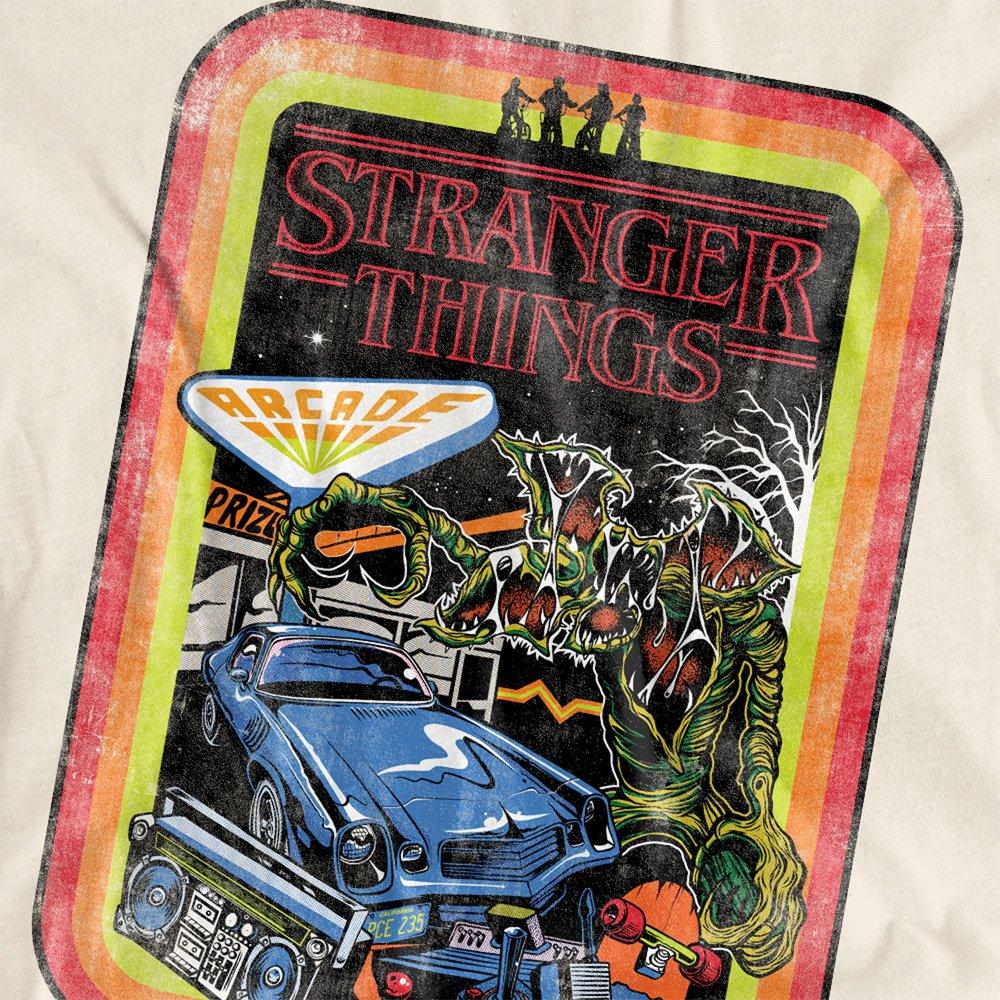Natural - Stranger Things - Stranger Things Retro Sketch Cover Ladies T Shirt - 2