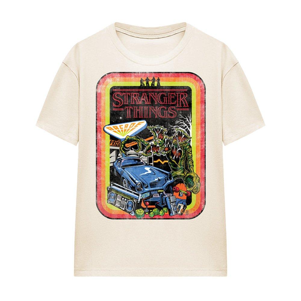 Natural - Stranger Things - Stranger Things Retro Sketch Cover Ladies T Shirt - 4