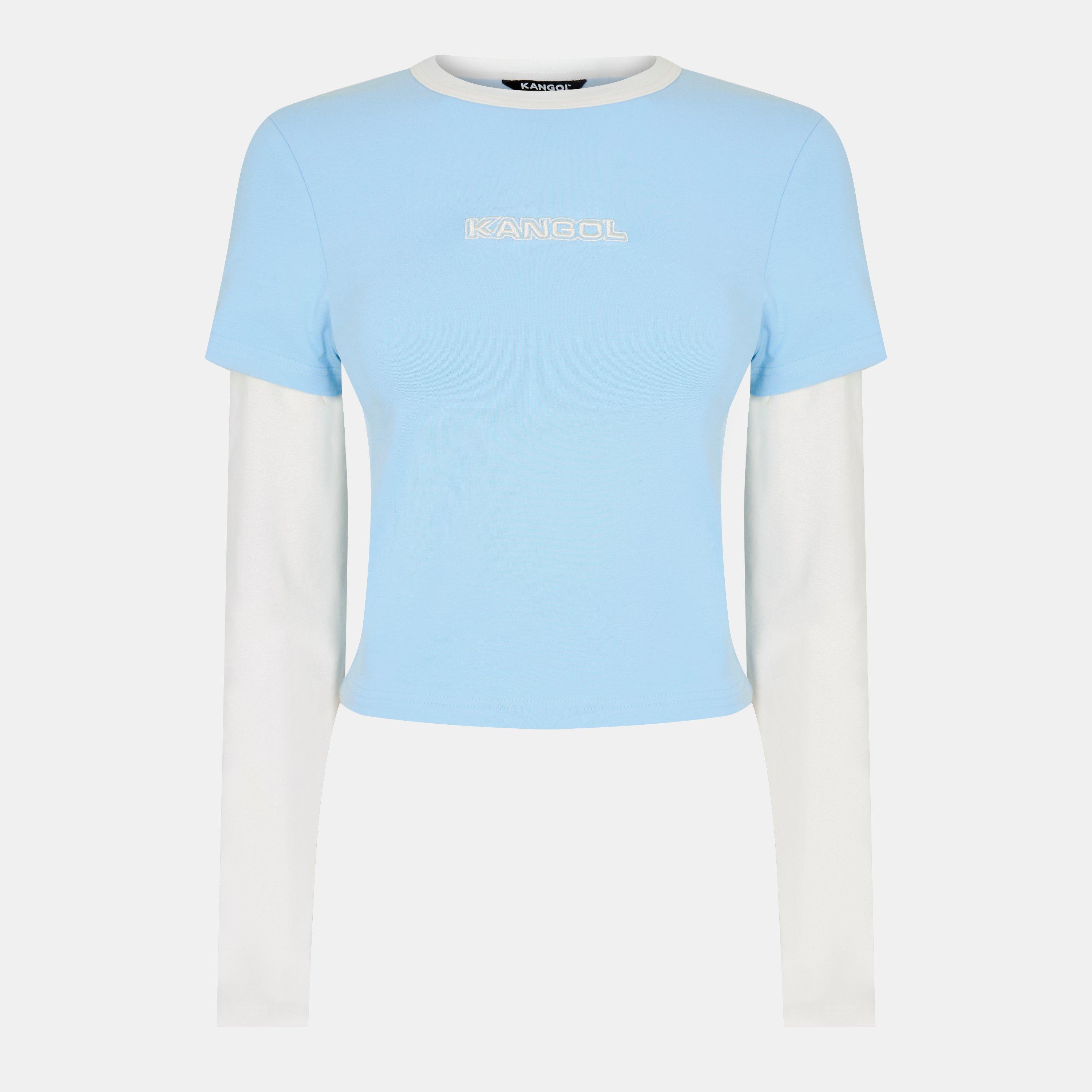 Kangol Women's Layered Long Sleeve Crop Top - Blue - 10 (S)