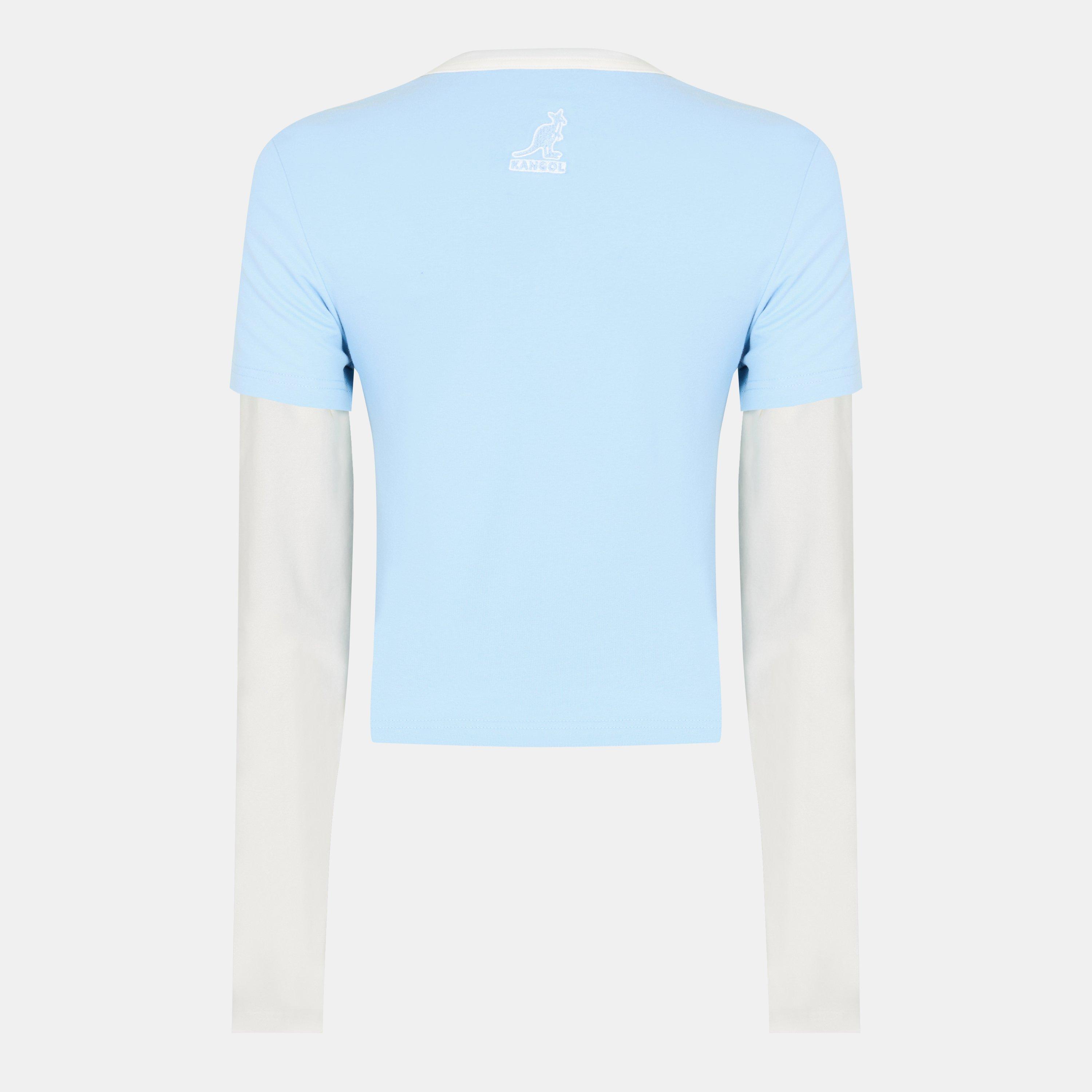 Blue - Kangol - Women's Layered Long-Sleeve Crop Top - 2