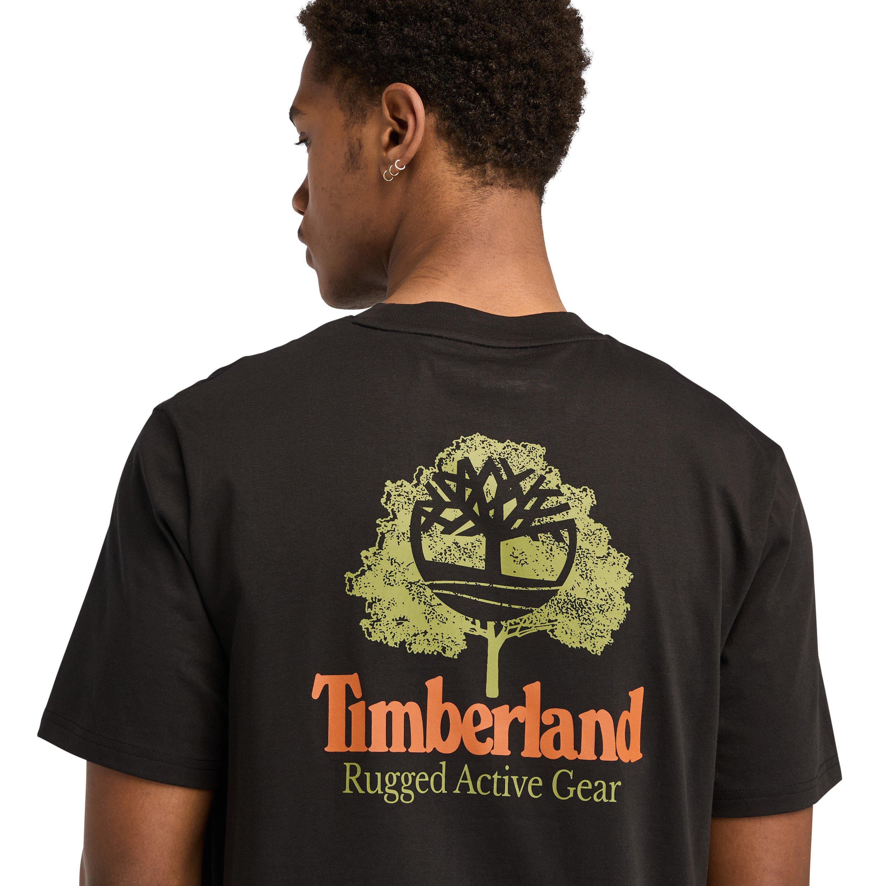 Crna - Timberland - Men's Rugged Active Gear Back Graphic Slim Fit T-Shirt - 2