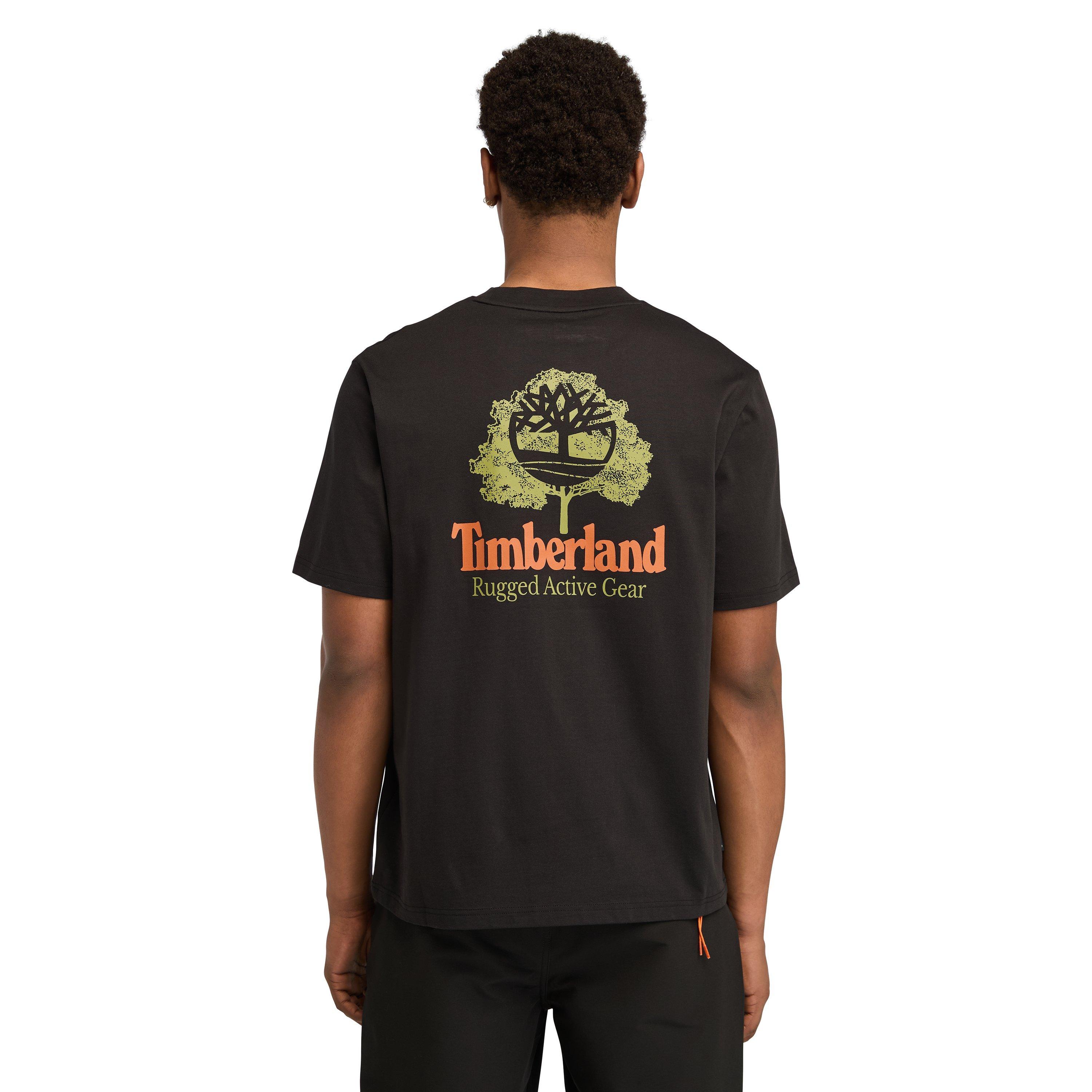 Crna - Timberland - Men's Rugged Active Gear Back Graphic Slim Fit T-Shirt - 4