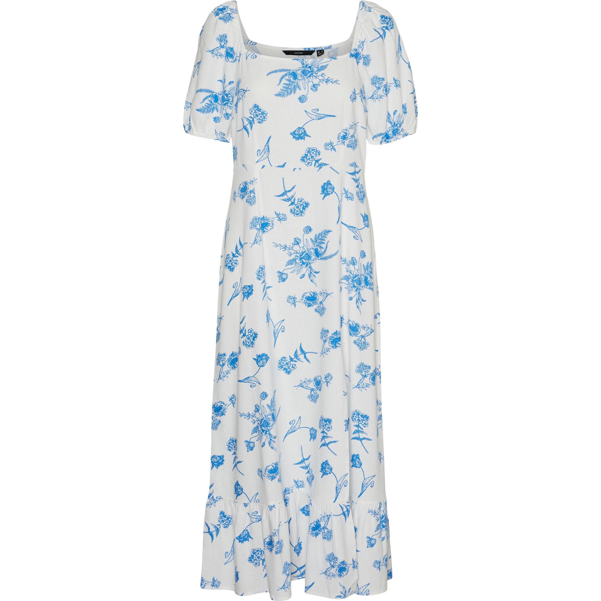 Ibiza Blu AOP - Vero Moda - Women's Linen Milkmaid Dress - 5