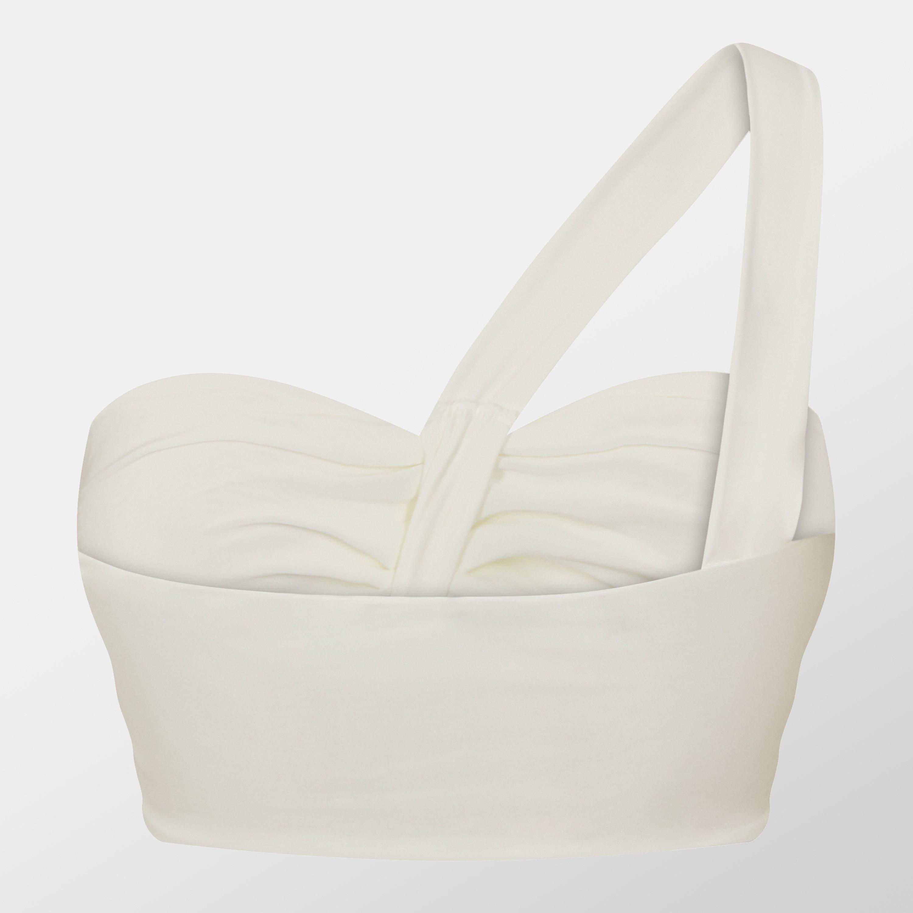 Wit - Missy Empire - Slinky One Shoulder Crop Top Womens - 2