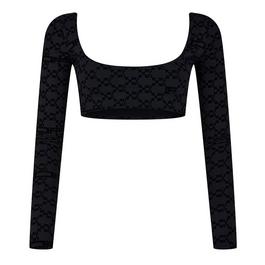 Off White Women's Mono Long-Sleeve Cropped Top