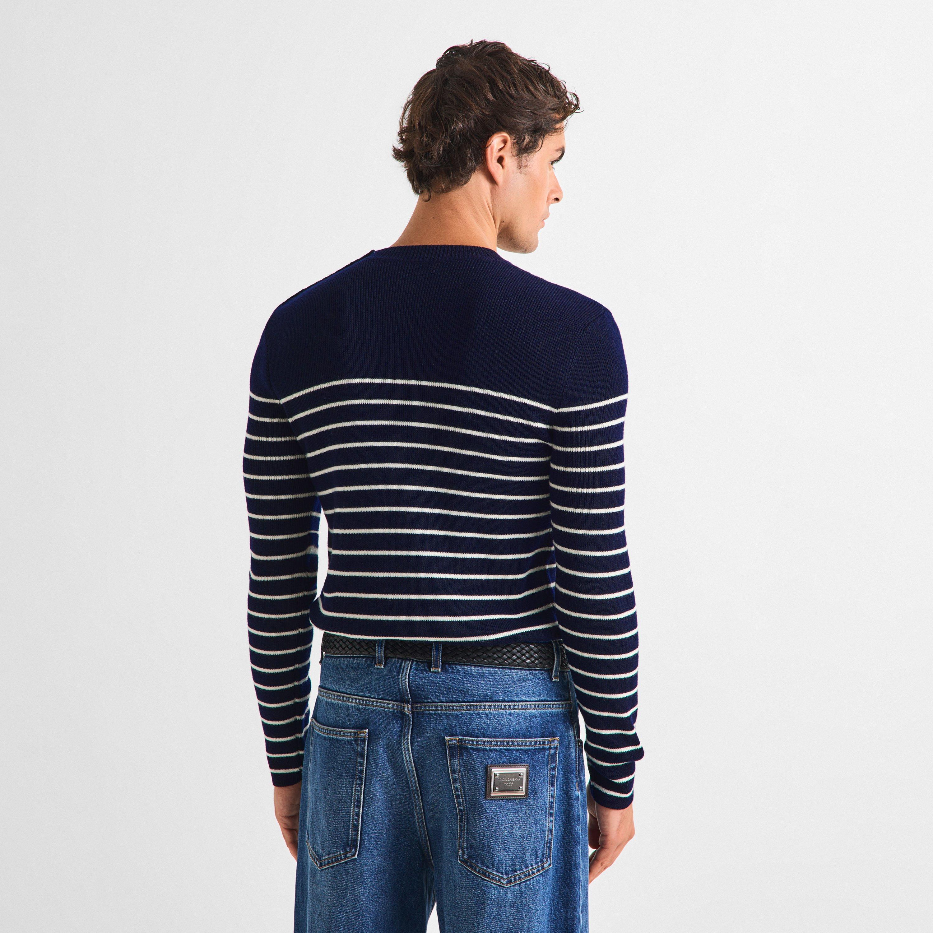 Navy/White - Dolce and Gabbana - DG Marina Stripe Jmp Sn63 - 4