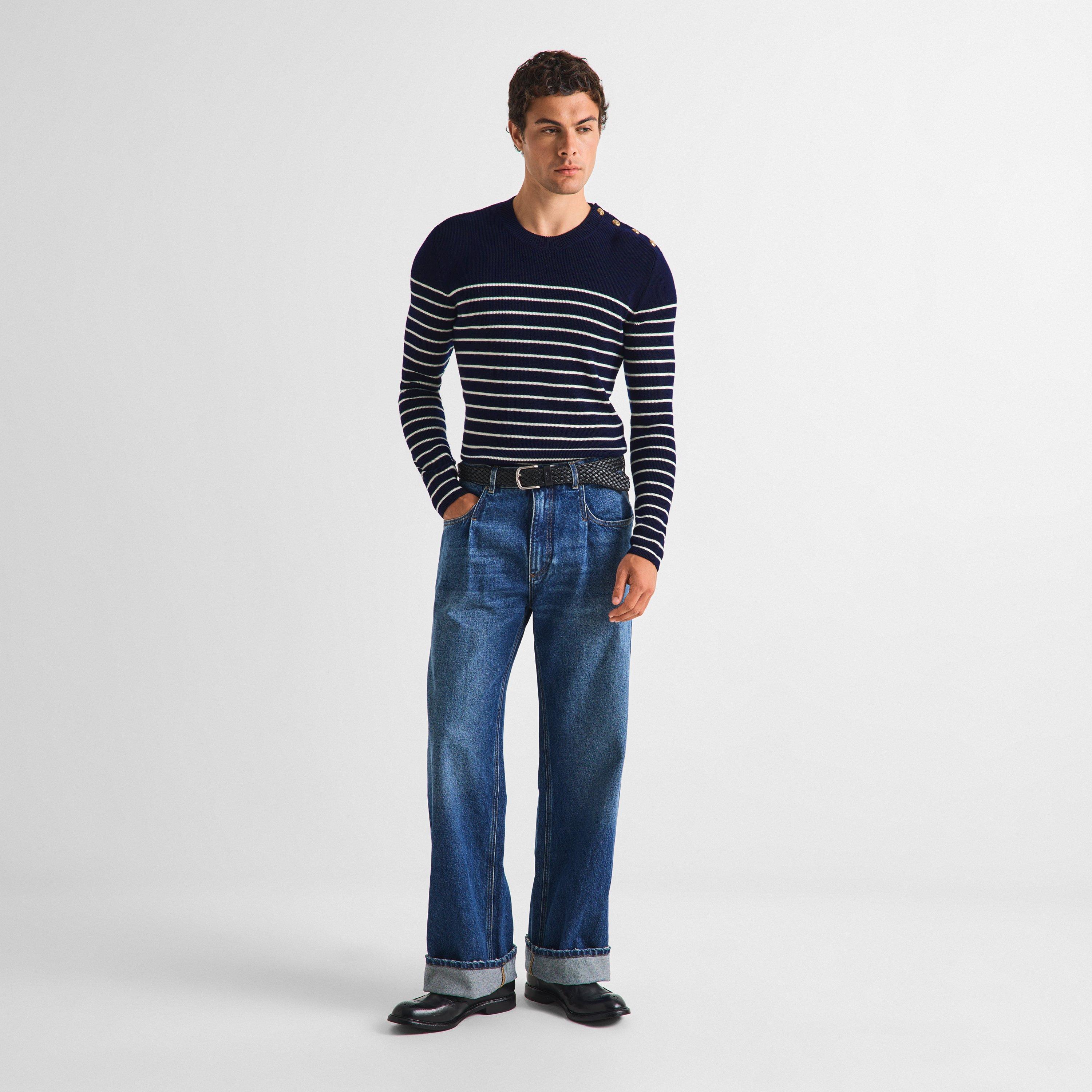 Navy/White - Dolce and Gabbana - DG Marina Stripe Jmp Sn63 - 6