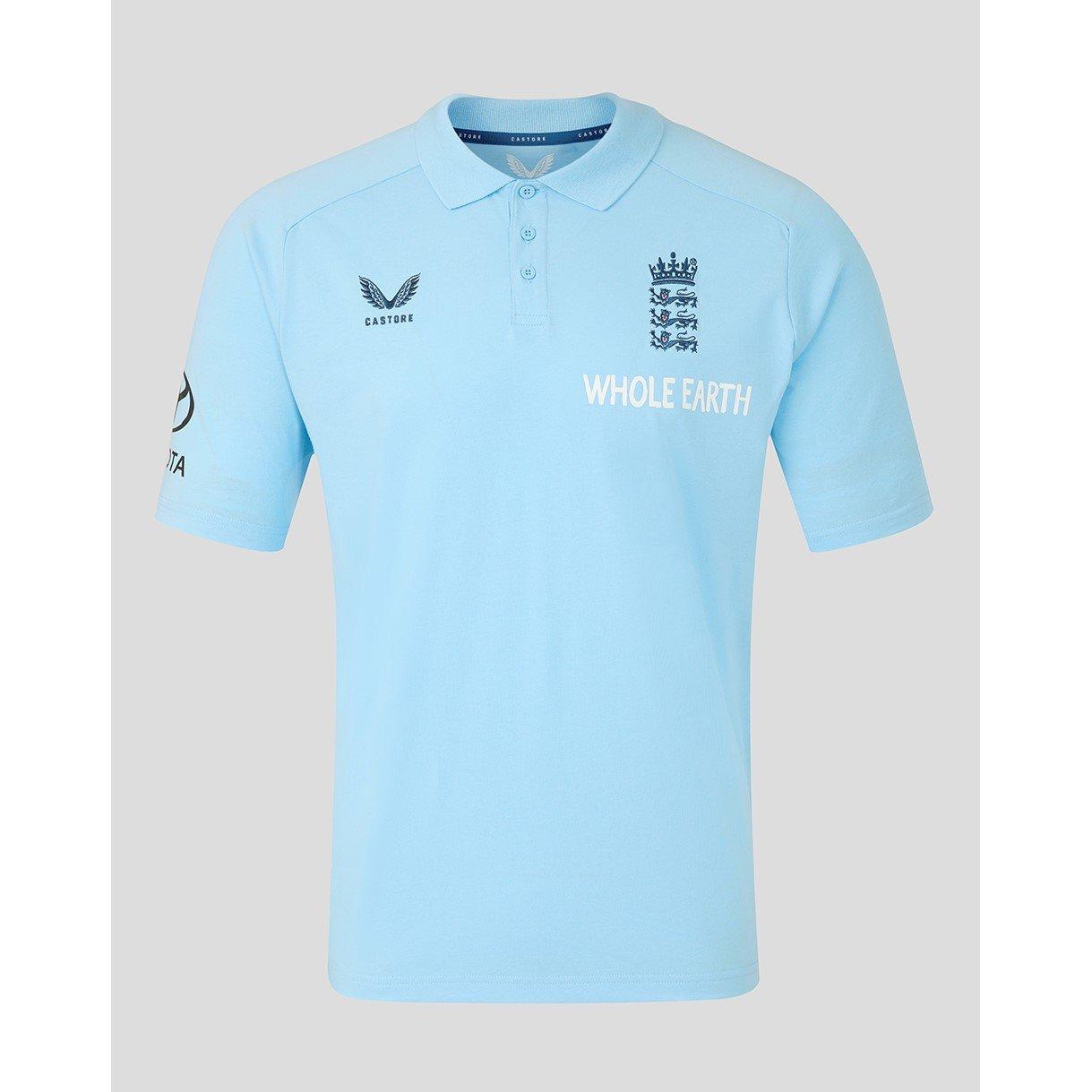 Castore Men's 26/27 England Cricket Polo Shirt - Airy Blue - S