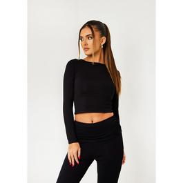 Missy Empire ME Long Sleeve Crop T shirt