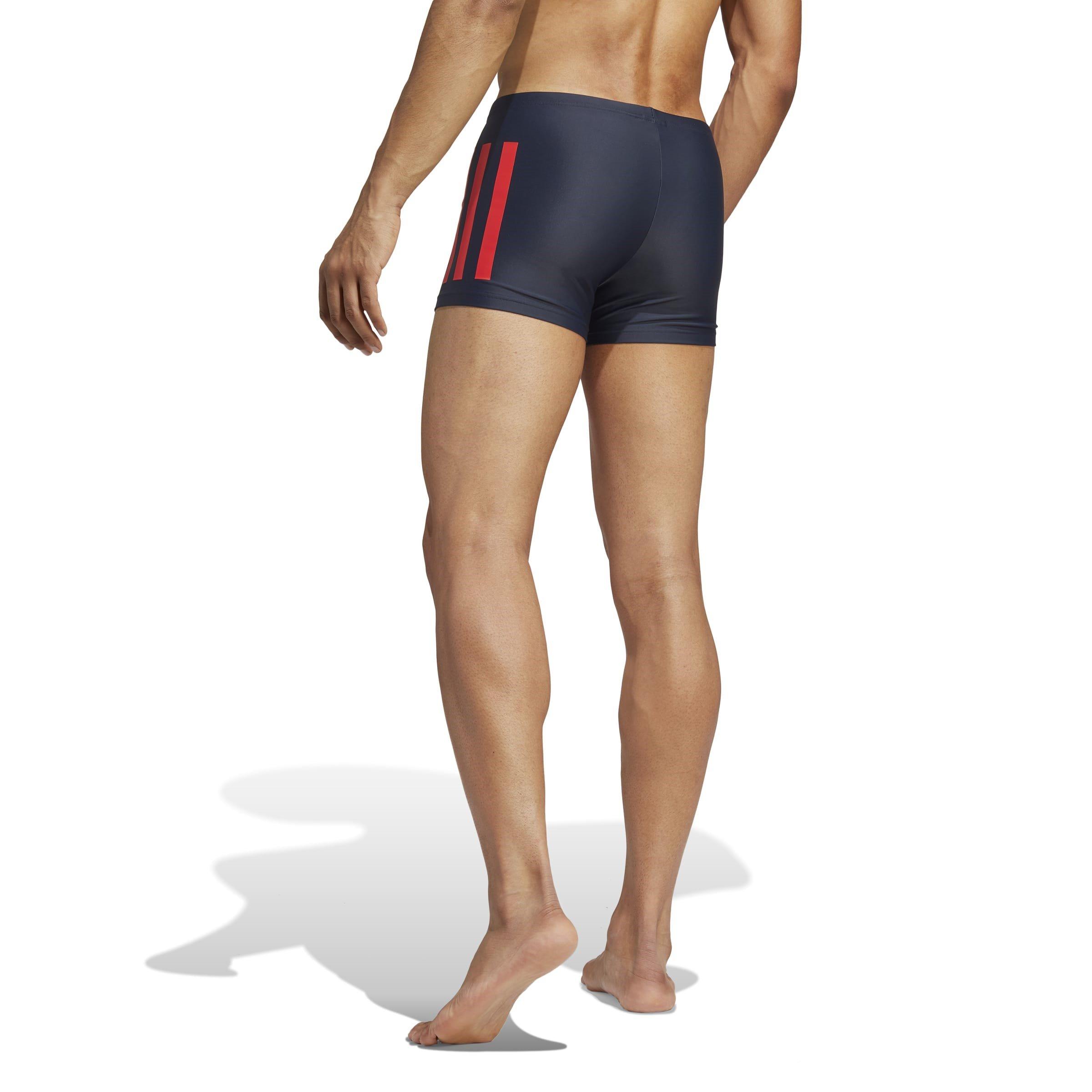 Tinta/Escarlate - adidas - Bold 3 Stripe Boxer Swim Shorts - 3