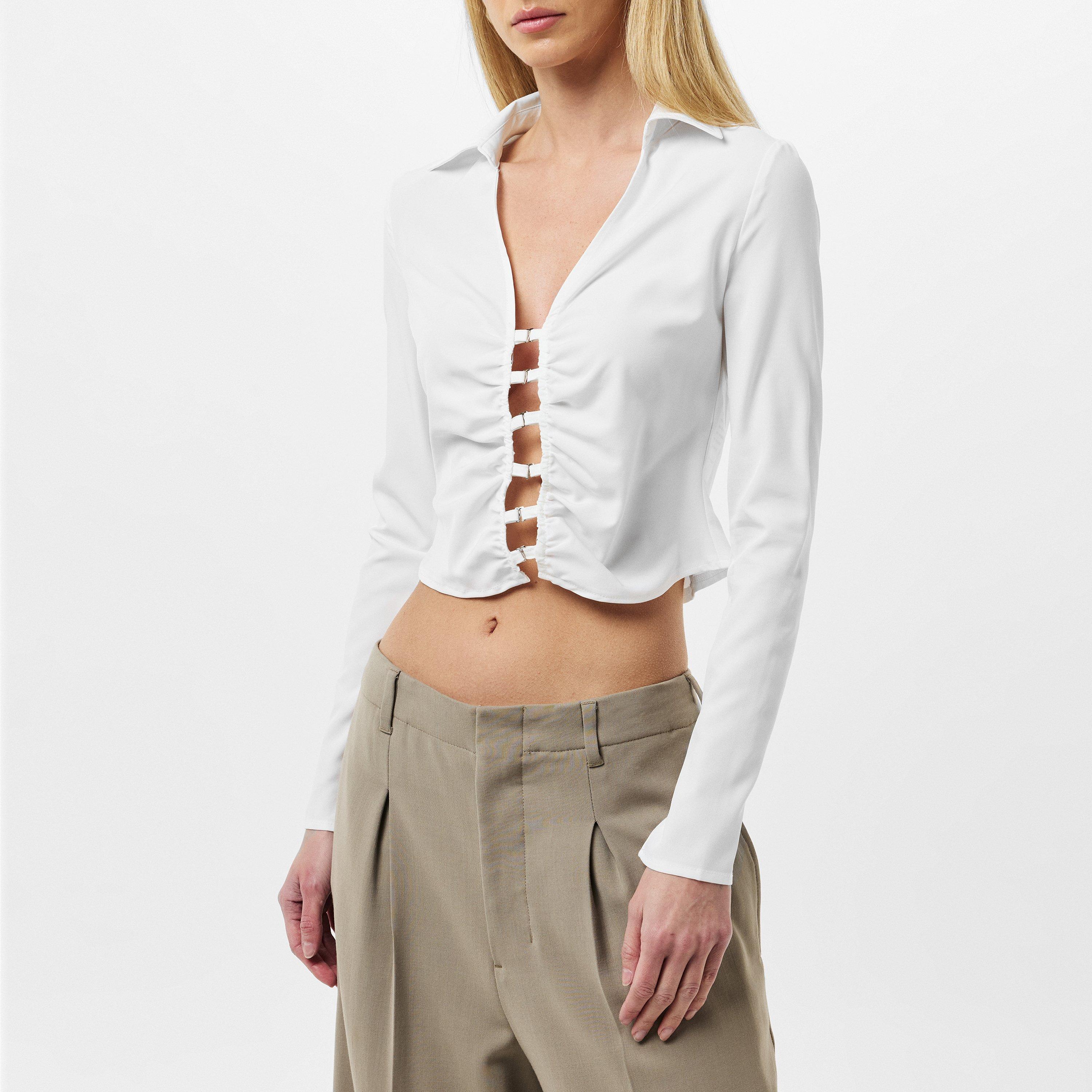 White - Missy Empire - Structured Fitted Shirt Womens - 3