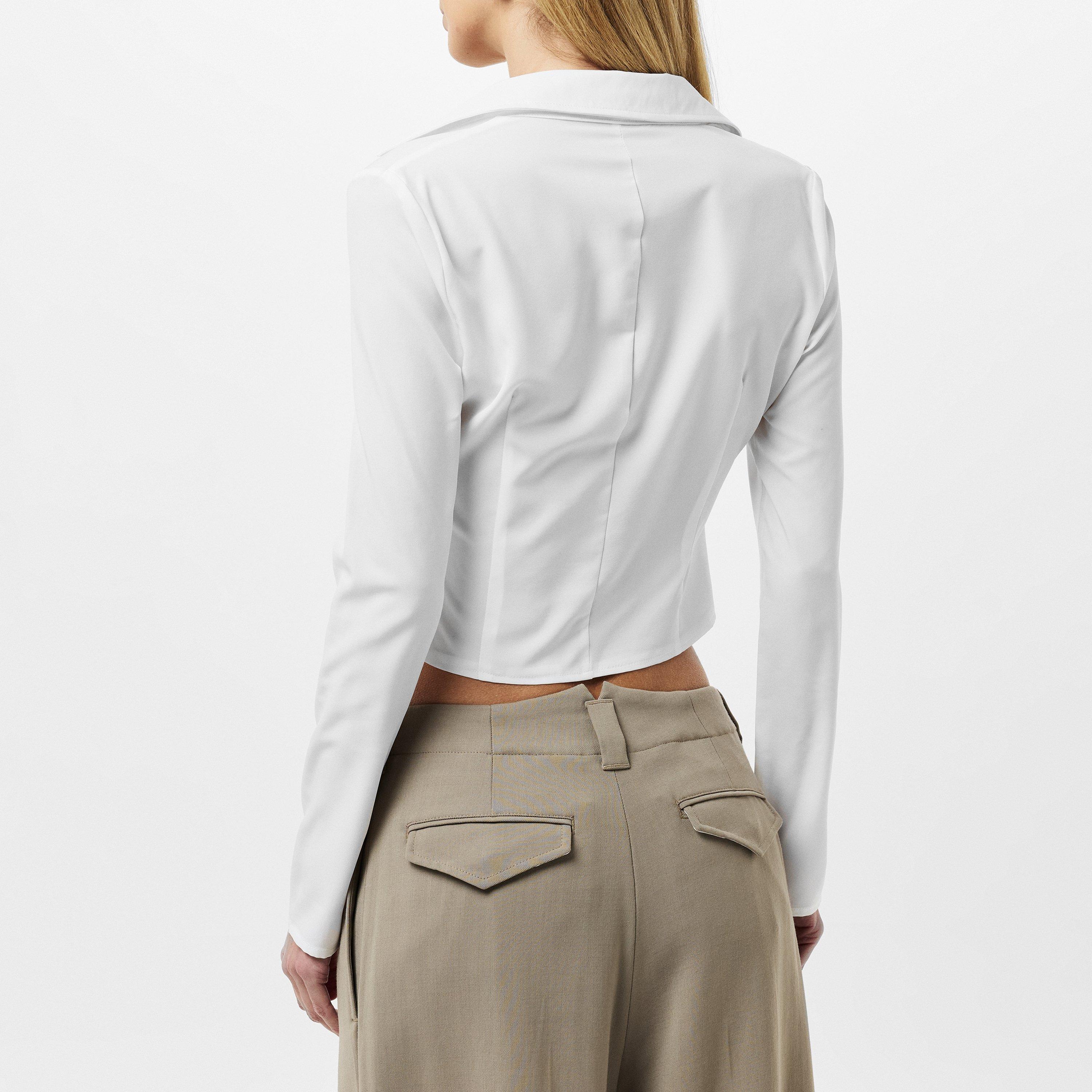 White - Missy Empire - Structured Fitted Shirt Womens - 4