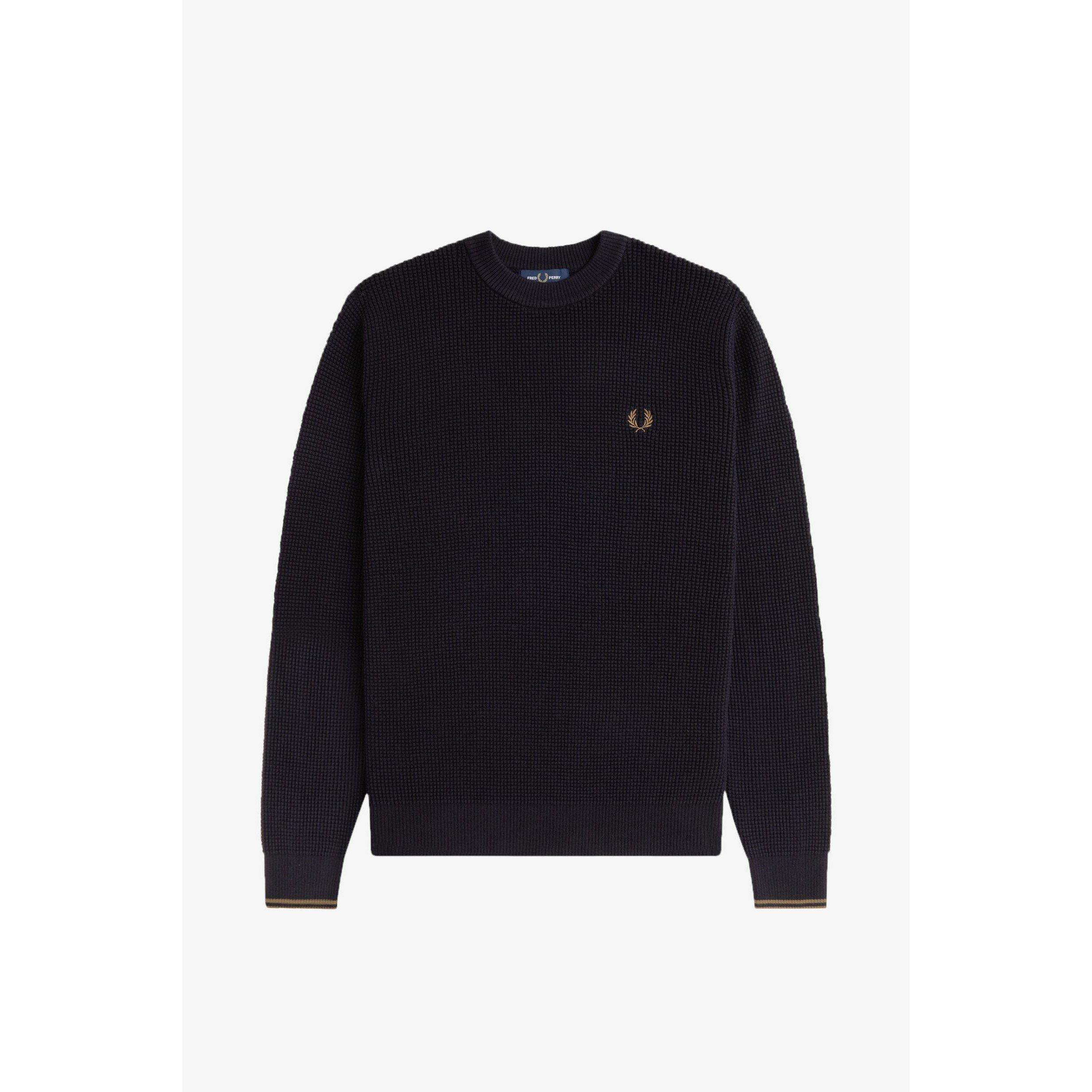 Fred Perry Crew Neck Jumper - Black 102 - XL