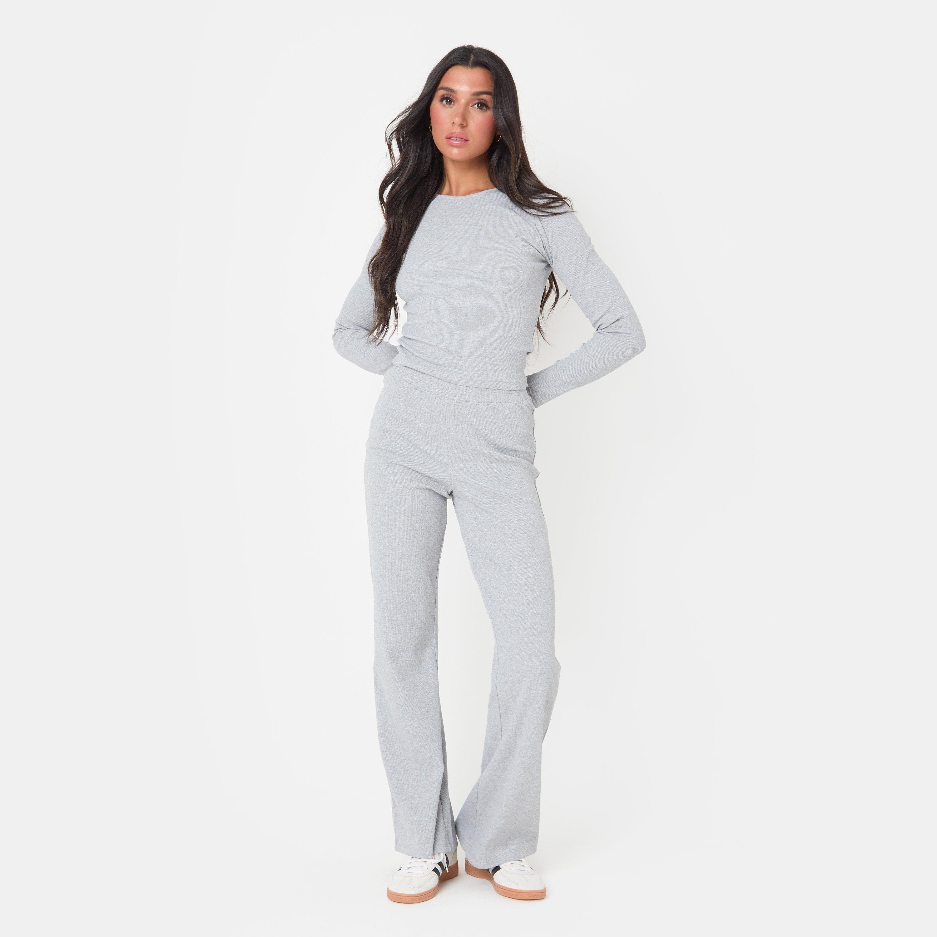Grey Marl - I Saw It First - Jersey Rib Long Sleeve Top - 1