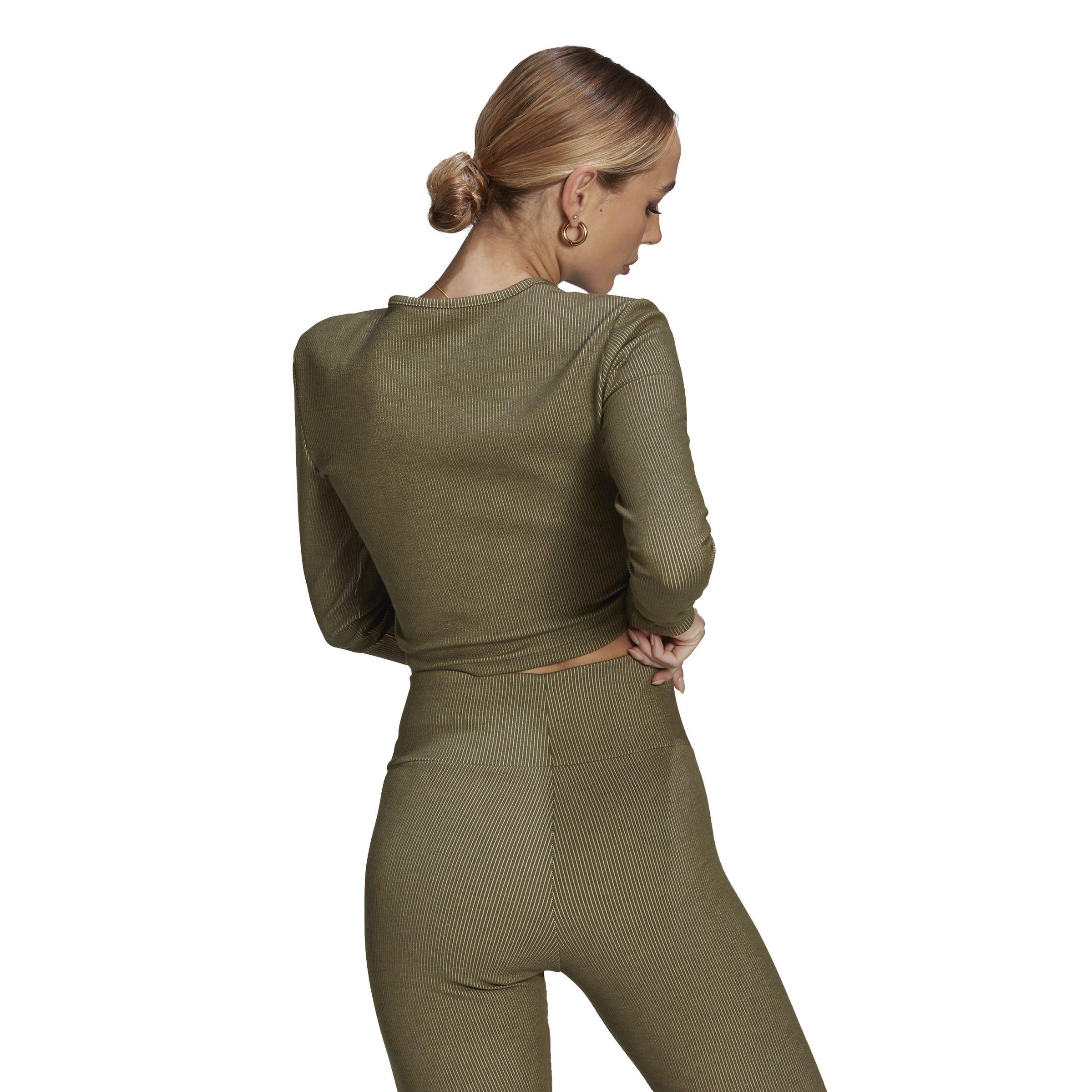 Grøn - adidas Originals - Women's Long-Sleeve Cropped Sweatshirt - 3