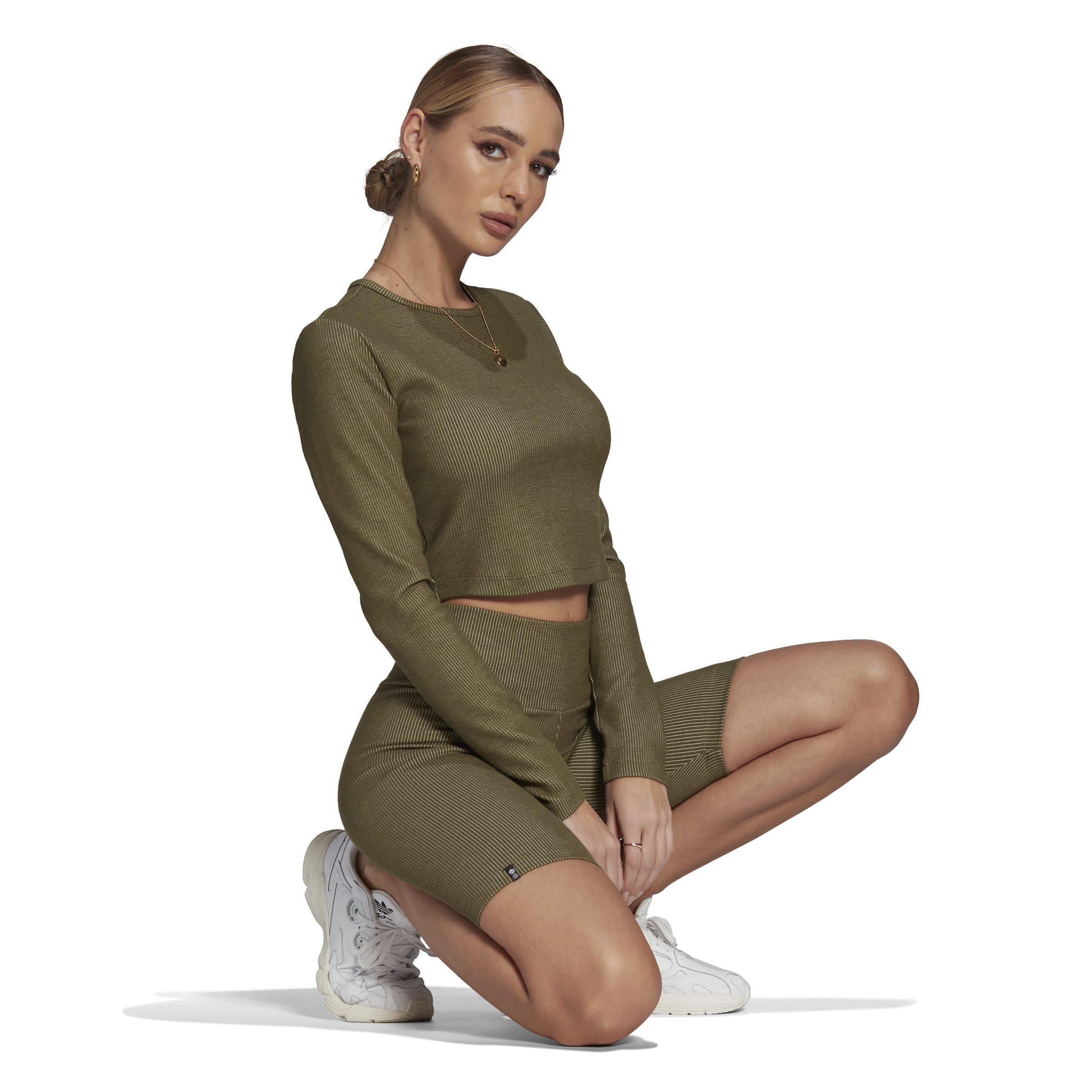 Grøn - adidas Originals - Women's Long-Sleeve Cropped Sweatshirt - 4