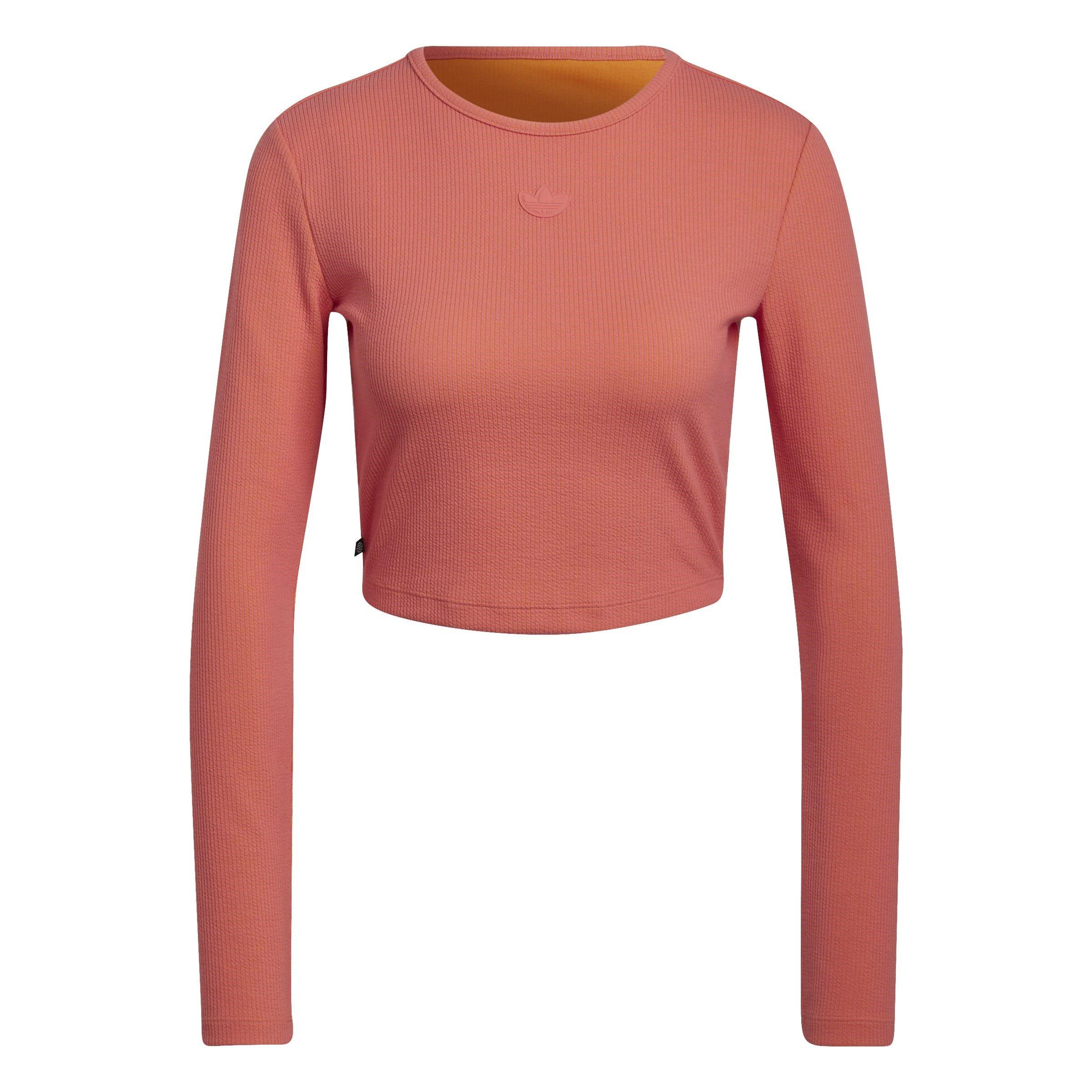 Adidas Originals Women's Long Sleeve Cropped Sweatshirt - Pink - 10 (S)