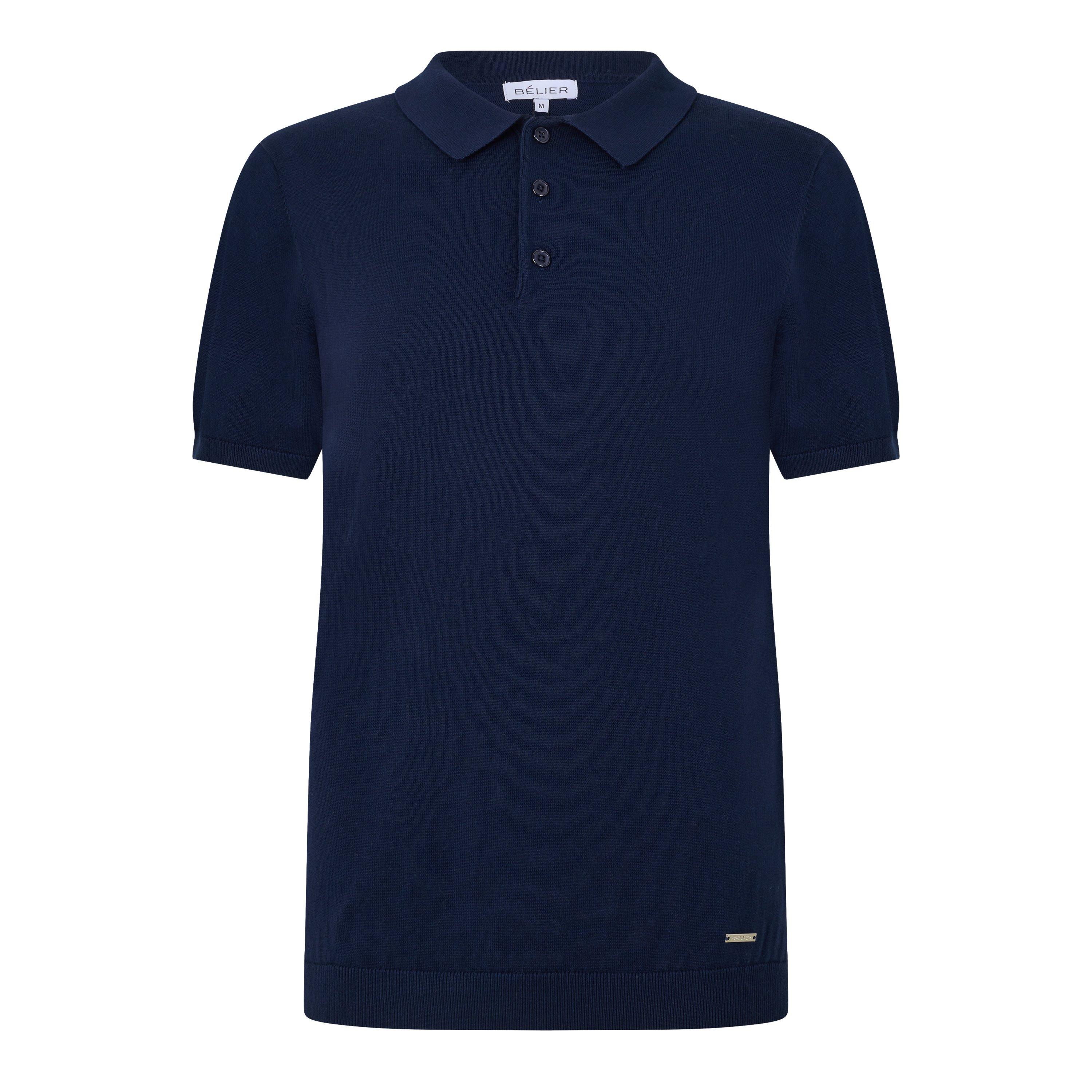 Navy - BELIER - BELIER Knt SS Polo Sn63 - 1