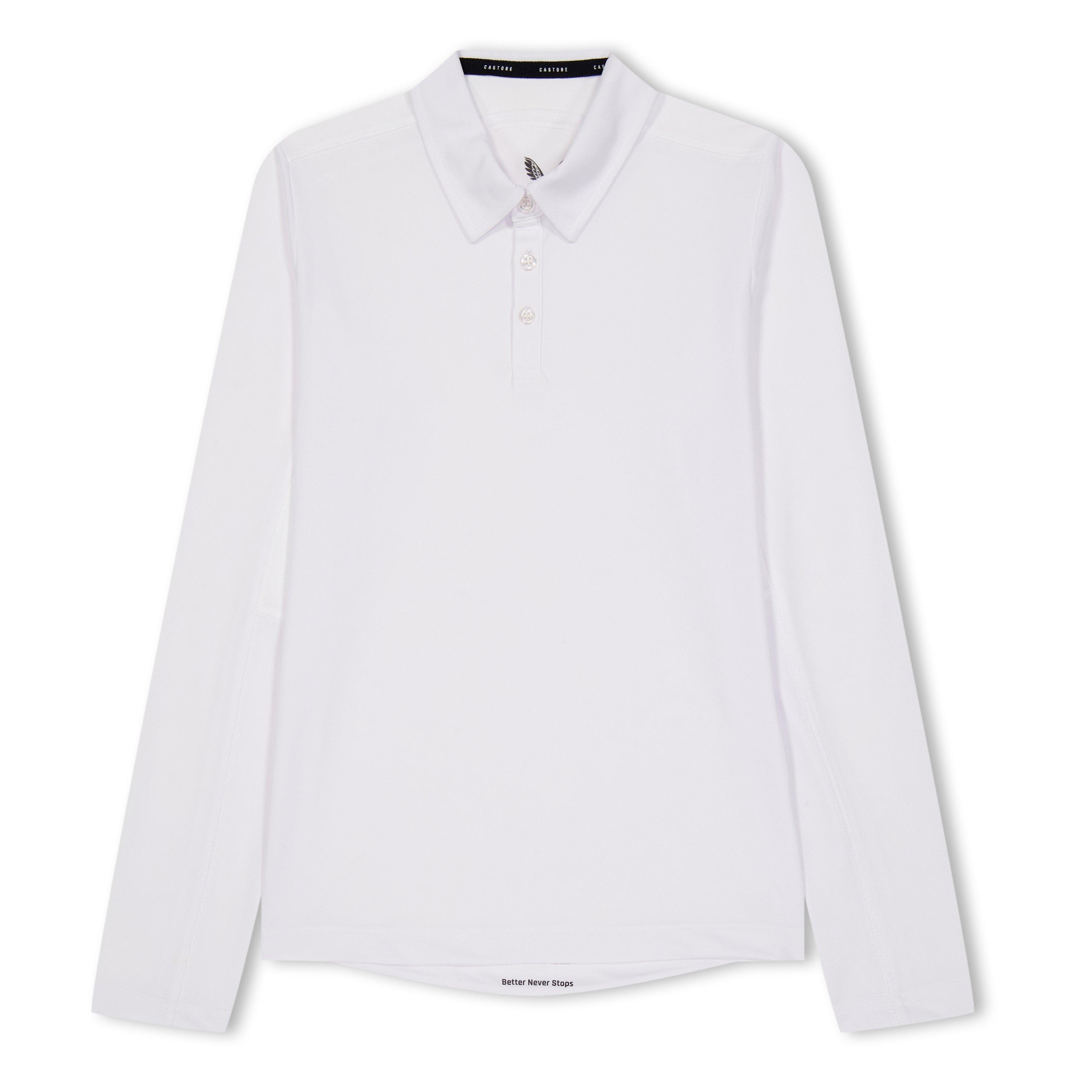 Hvid - Castore - Kids' Long-Sleeve Cricket Polo Shirt - 1
