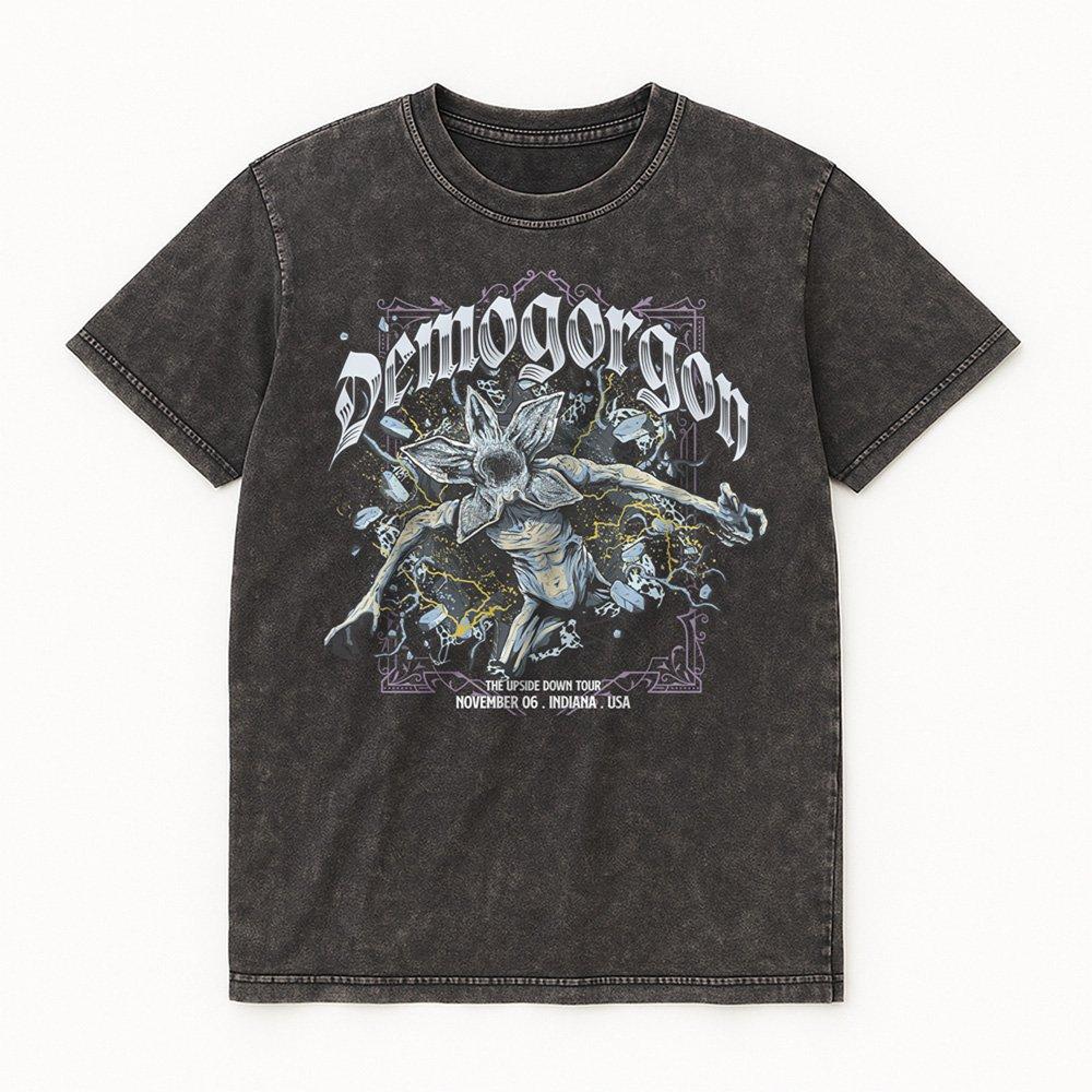 Black - Stranger Things - Stranger Things Demogorgon Band Tee T Shirt Black - 4