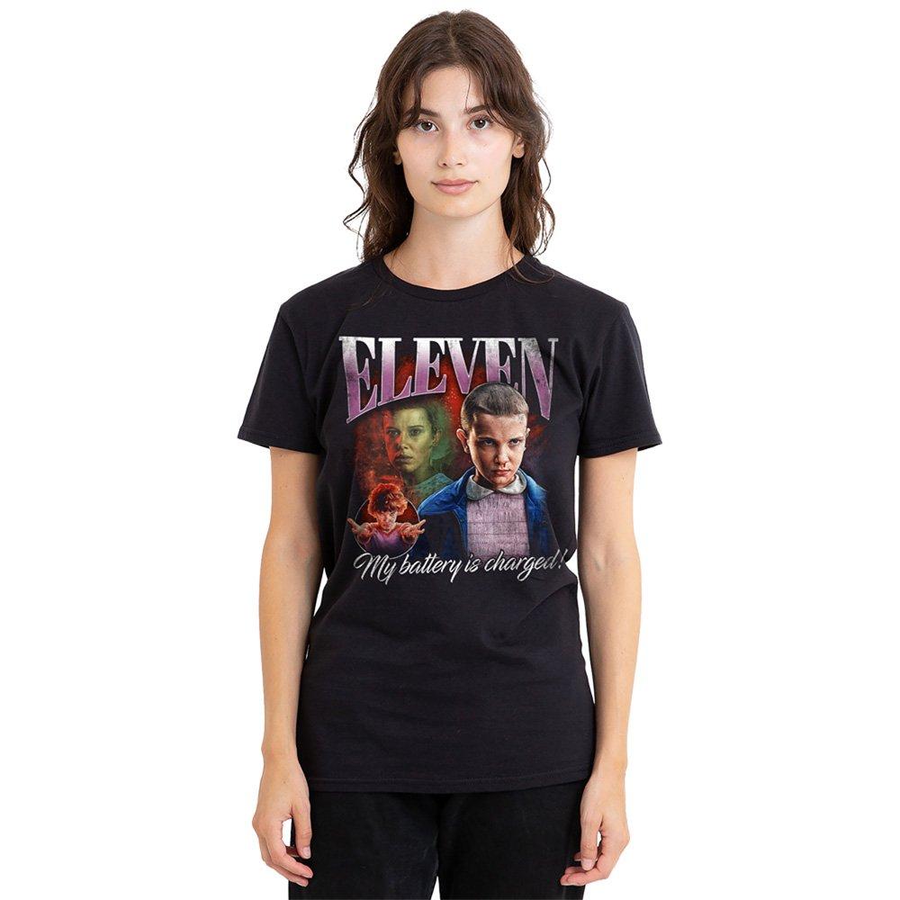 Black - Stranger Things - Stranger Things Eleven Homage T-Shirt Black - 1