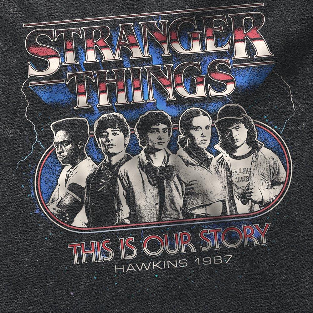 Black - Stranger Things - Stranger Things Retro Thunder Group T Shirt Black - 2