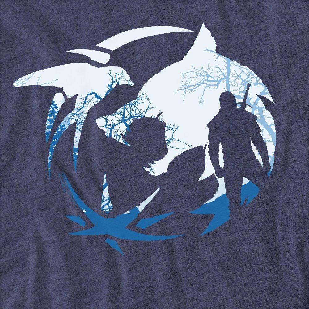 Navy - The Witcher - The Witcher - Logo Silhouette T-Shirt Heather Nav - 2