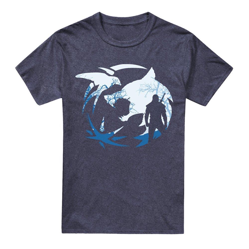 Navy - The Witcher - The Witcher - Logo Silhouette T-Shirt Heather Nav - 4