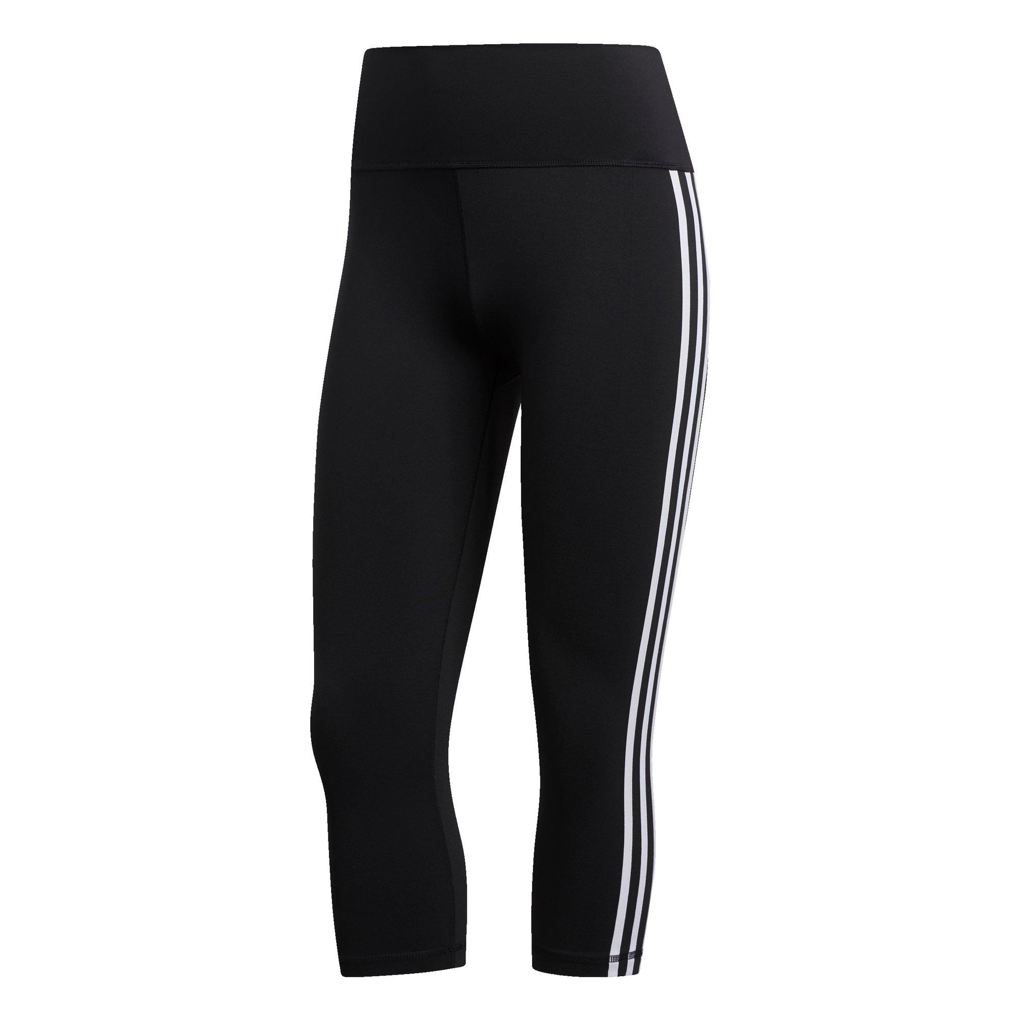 Black / White - adidas - Believe This 2.0 3-Stripes 3/4 Leggings Womens - 1