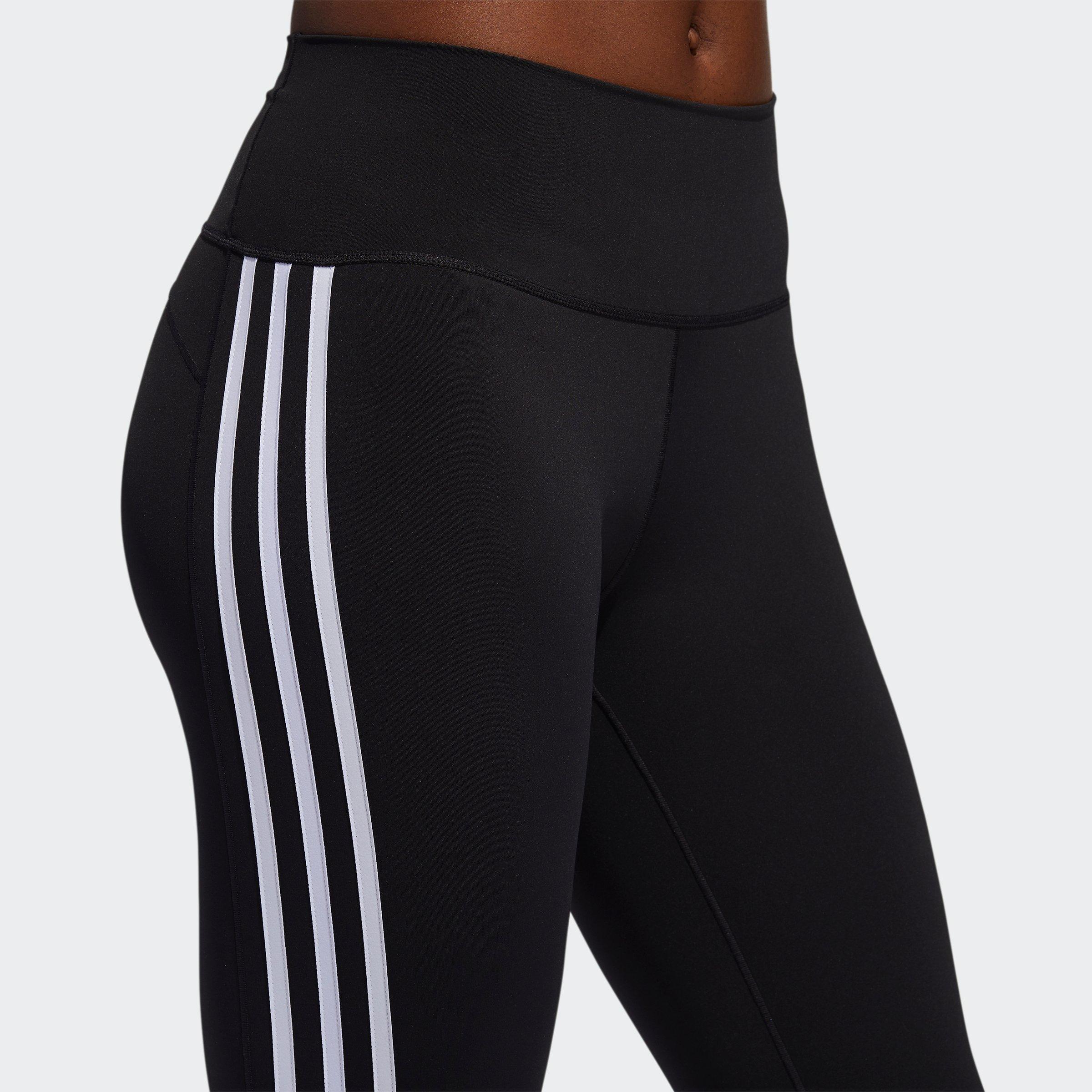 Crno / Bijelo - adidas - Believe This 2.0 3-Stripes three quarter Leggings Womens - 4