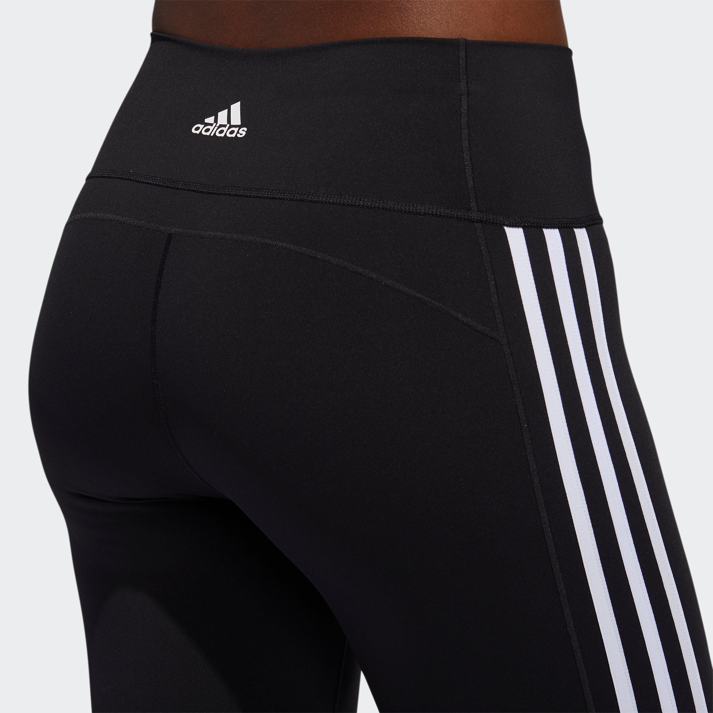 Crno / Bijelo - adidas - Believe This 2.0 3-Stripes three quarter Leggings Womens - 5