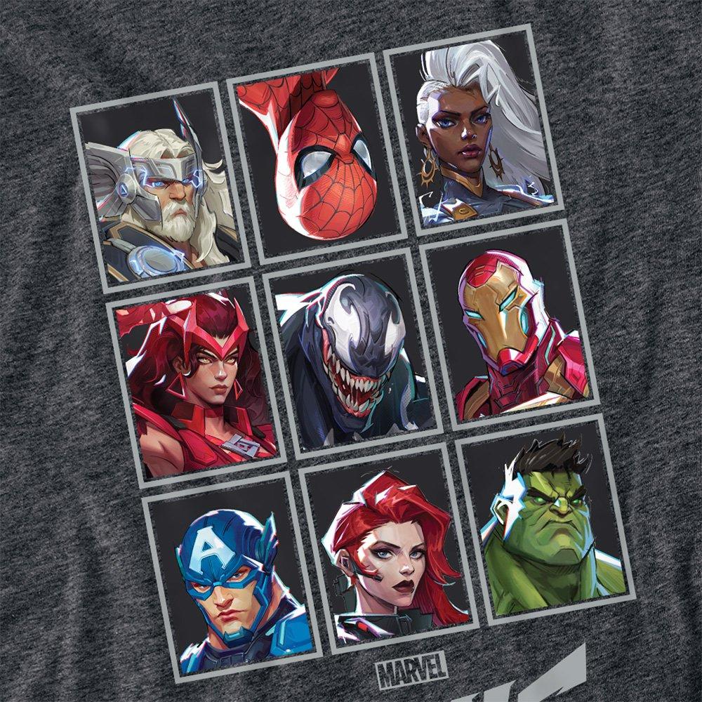 Grey - Marvel - Rivals Character Grid T-Shirt Dark Heather - 2