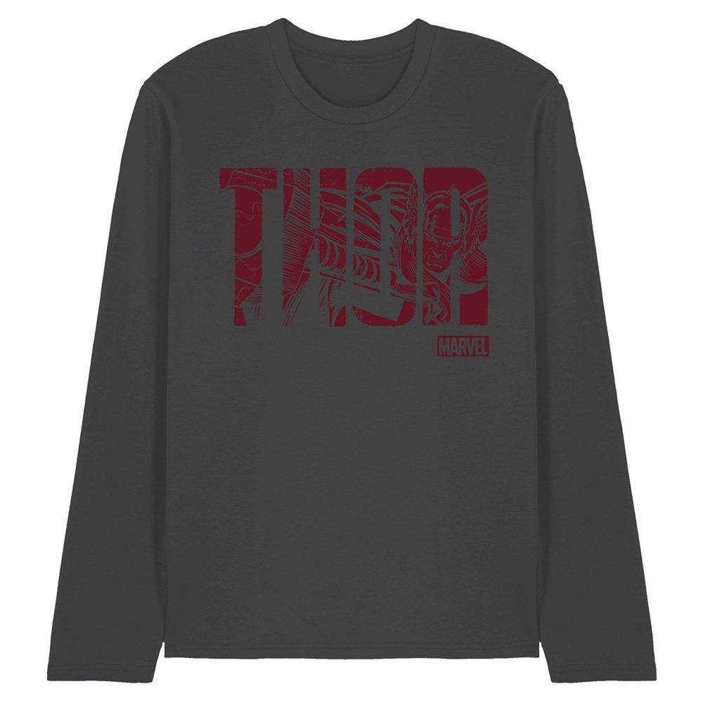 Grey - Marvel - Thor Text Long Sleeve T-Shirt - 1