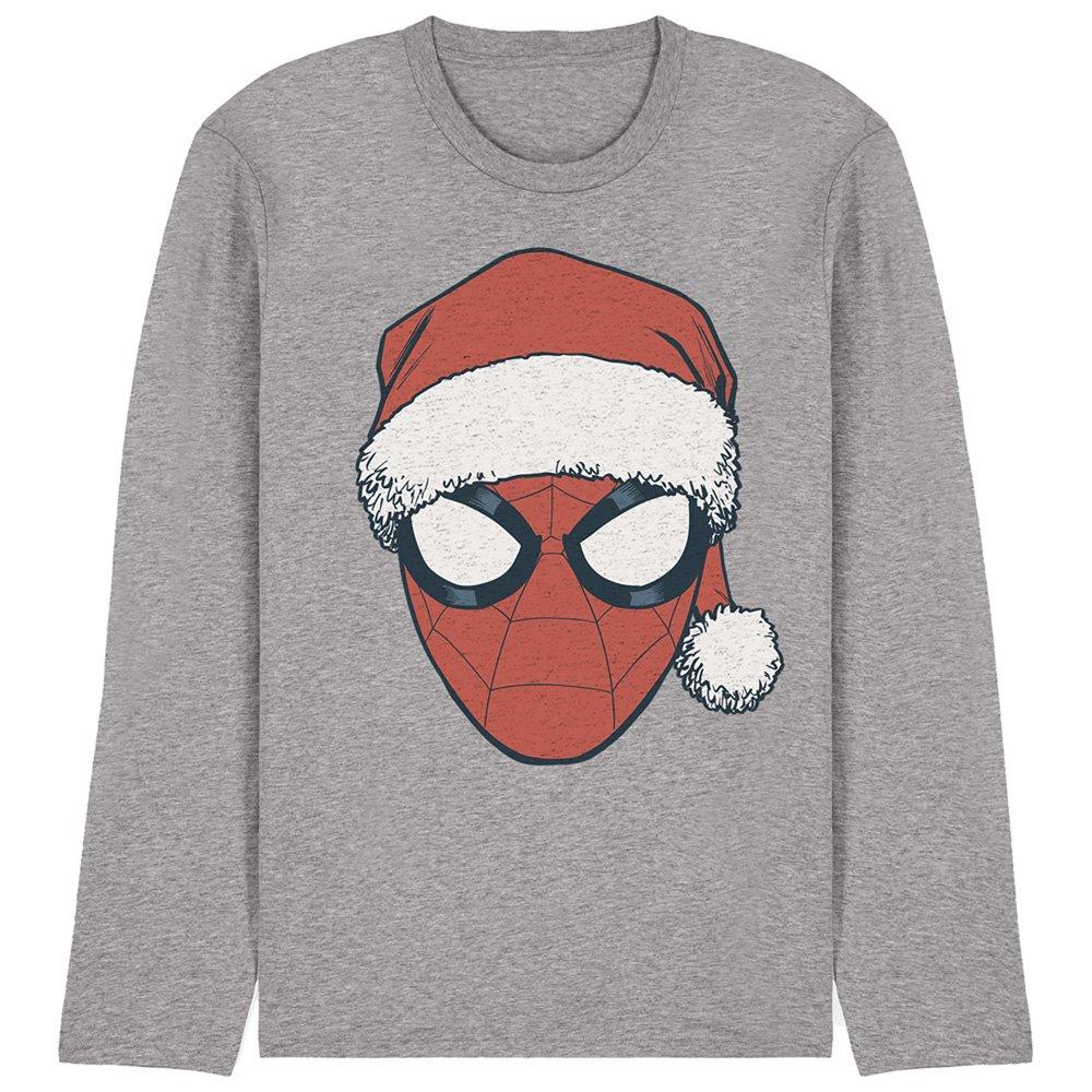 Light Grey - Marvel - Spiderman Christmas Santa Hat Portrait Long Sleeve - 1