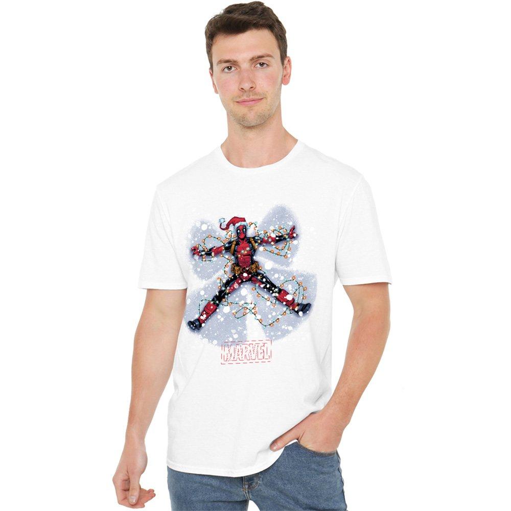 White - Deadpool - Marvel Christmas Snow Angel T-Shirt White - 1