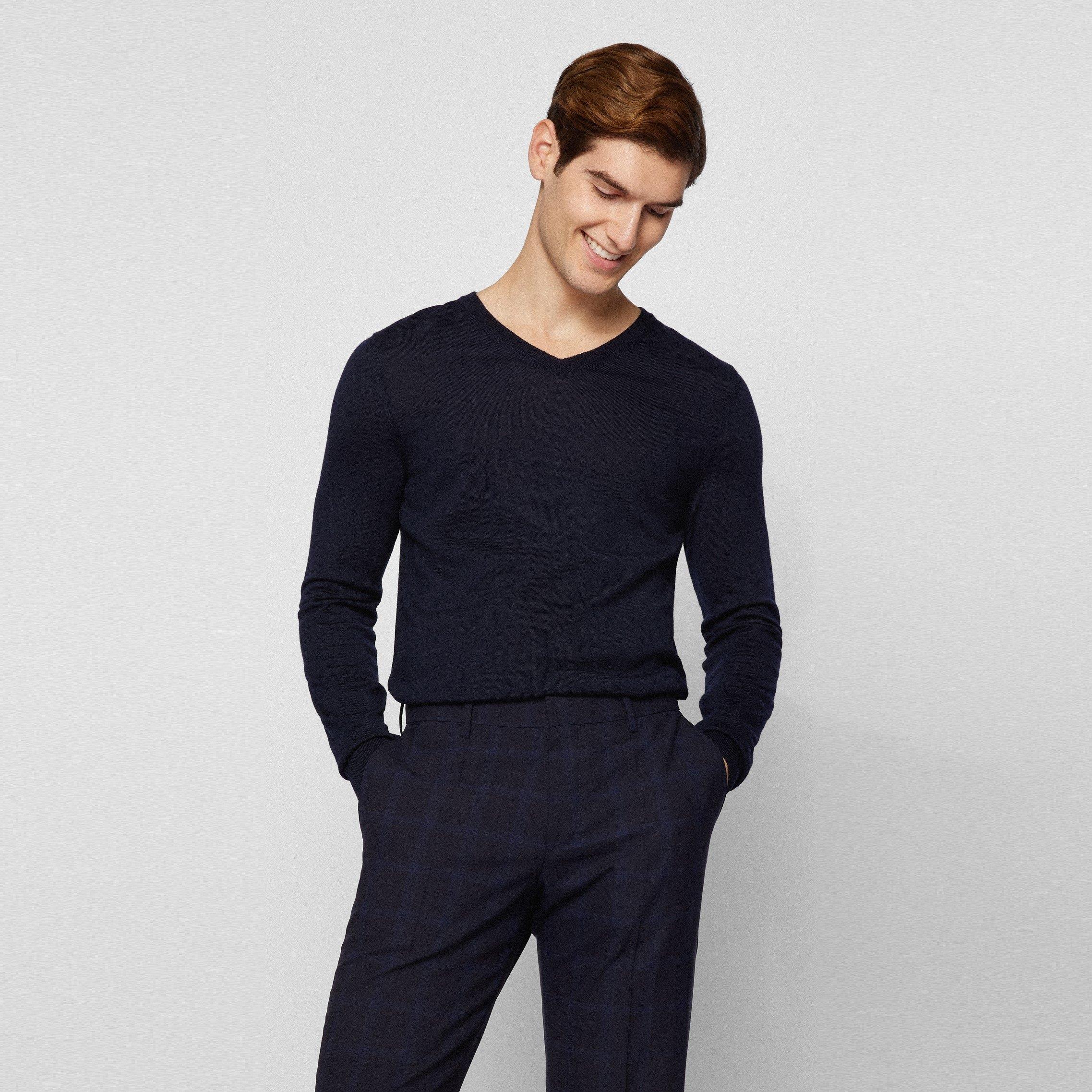 Dark Blue - Boss - Men's Melba P Knitted Top - 2