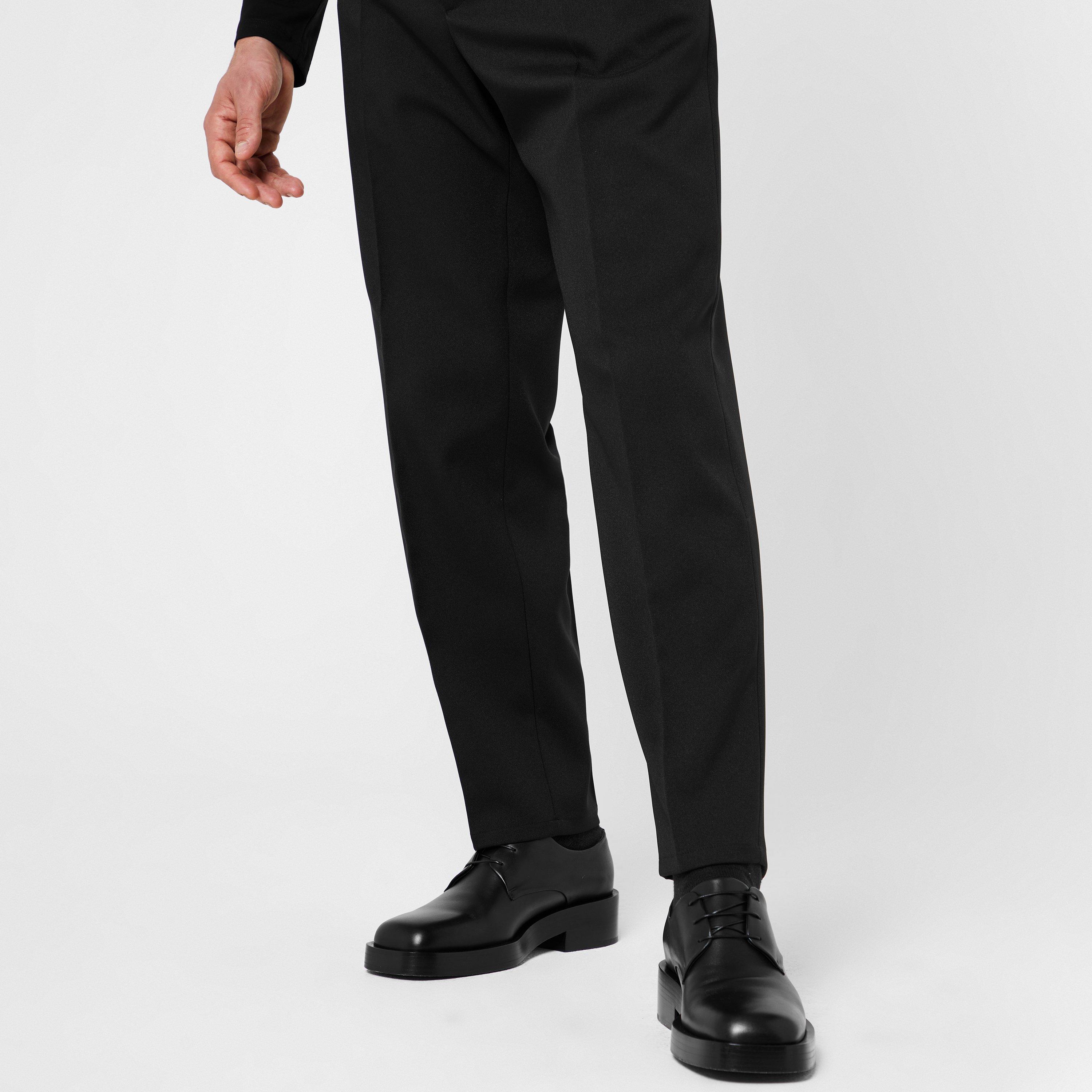 001 - Black - Jil Sander - Men's Mid Rise Zip Fly Cotton Lined Tailored Trousers - 5