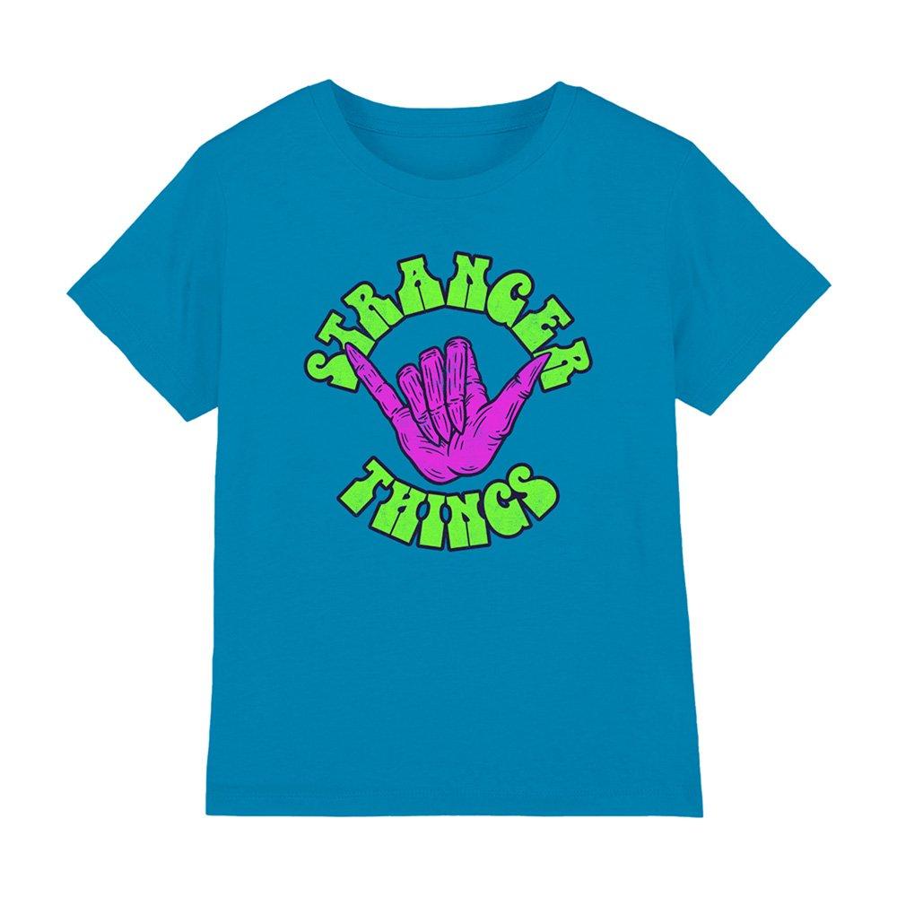 Turquoise - Stranger Things - Stranger Things Hang 10 Hand Kids T-Shirt Turquoi - 1