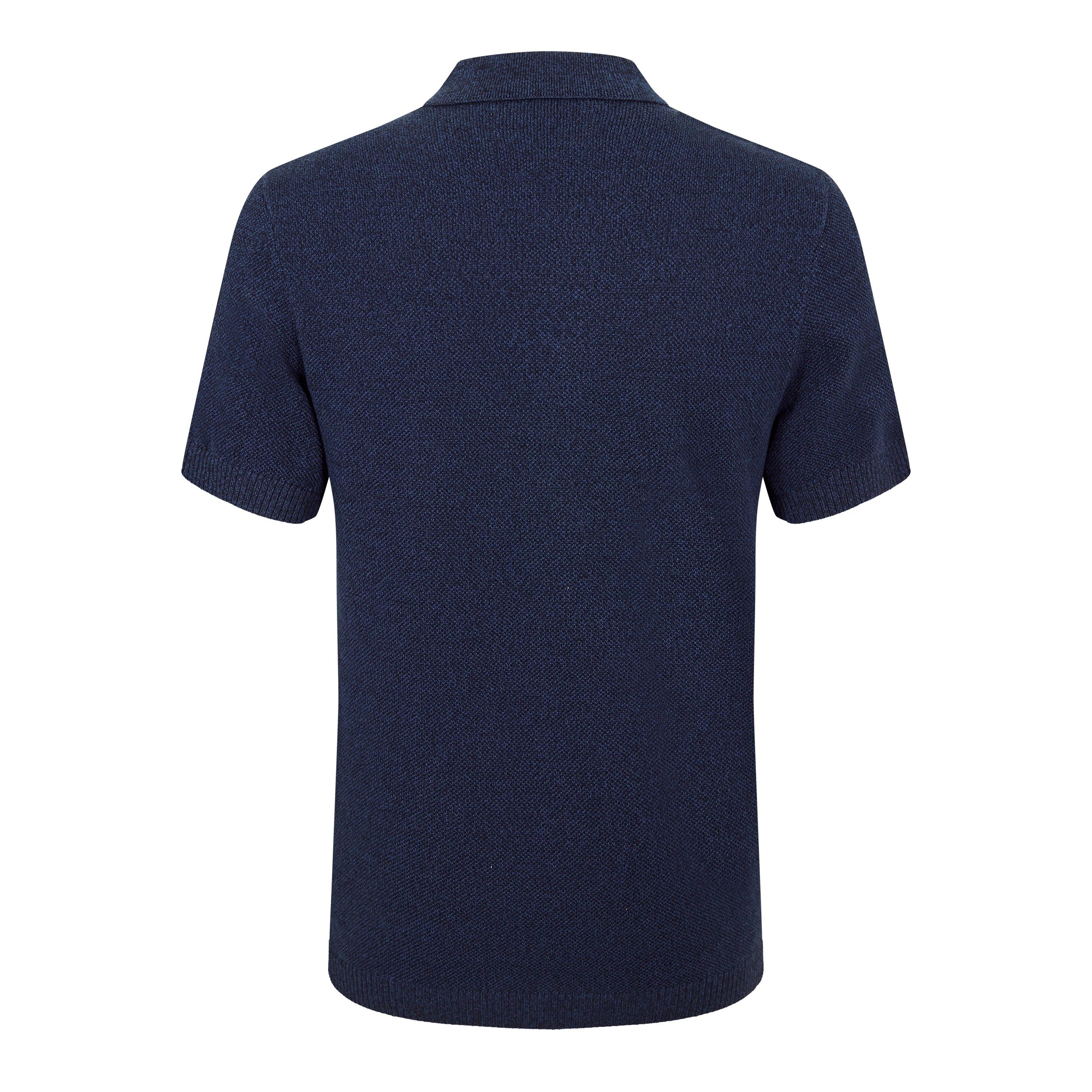 Navy - Jack Wills - Men's Knitted Short Sleeve Polo Shirt - 2