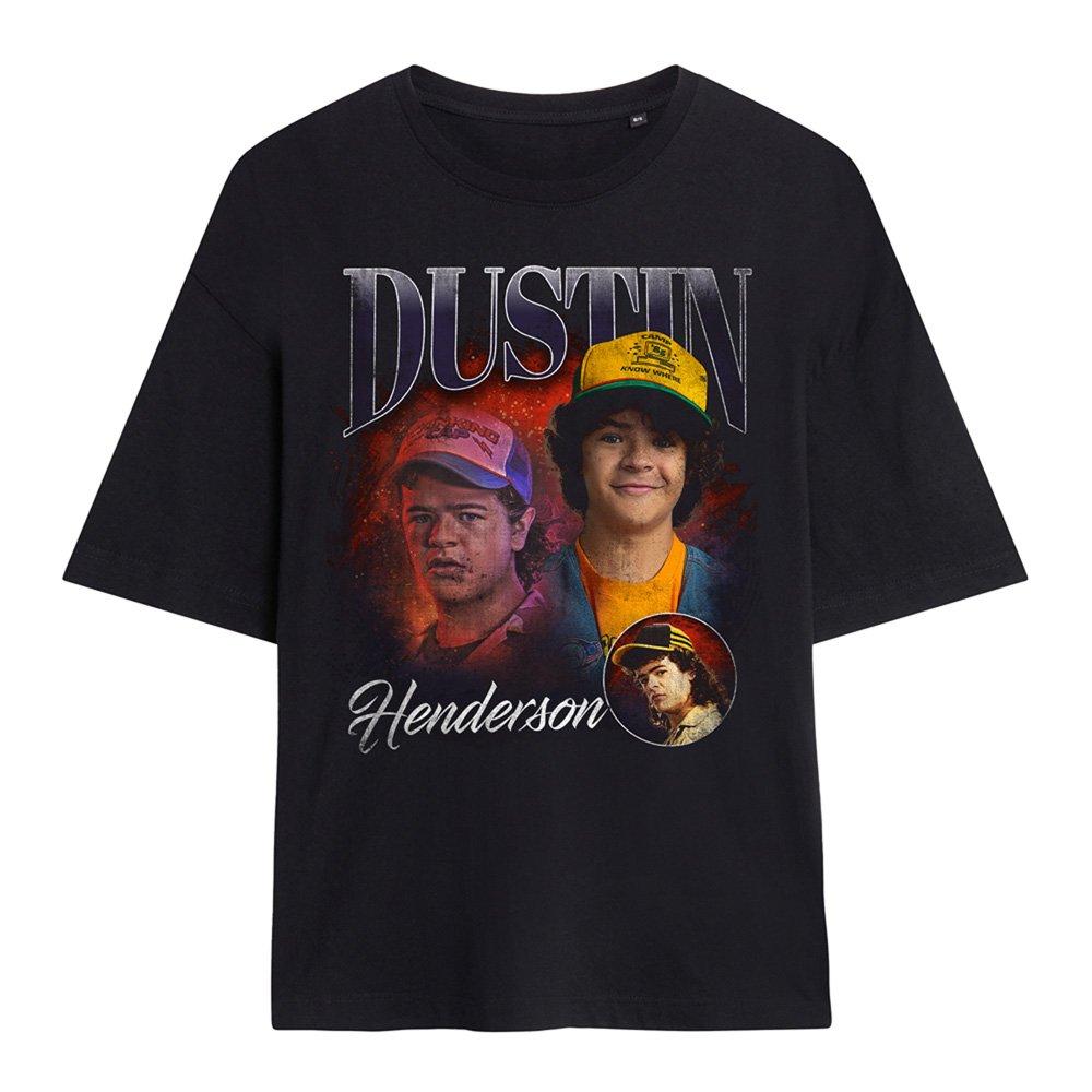 Black - Stranger Things - Stranger Things Dustin Homage Oversized T-Shirt B - 1