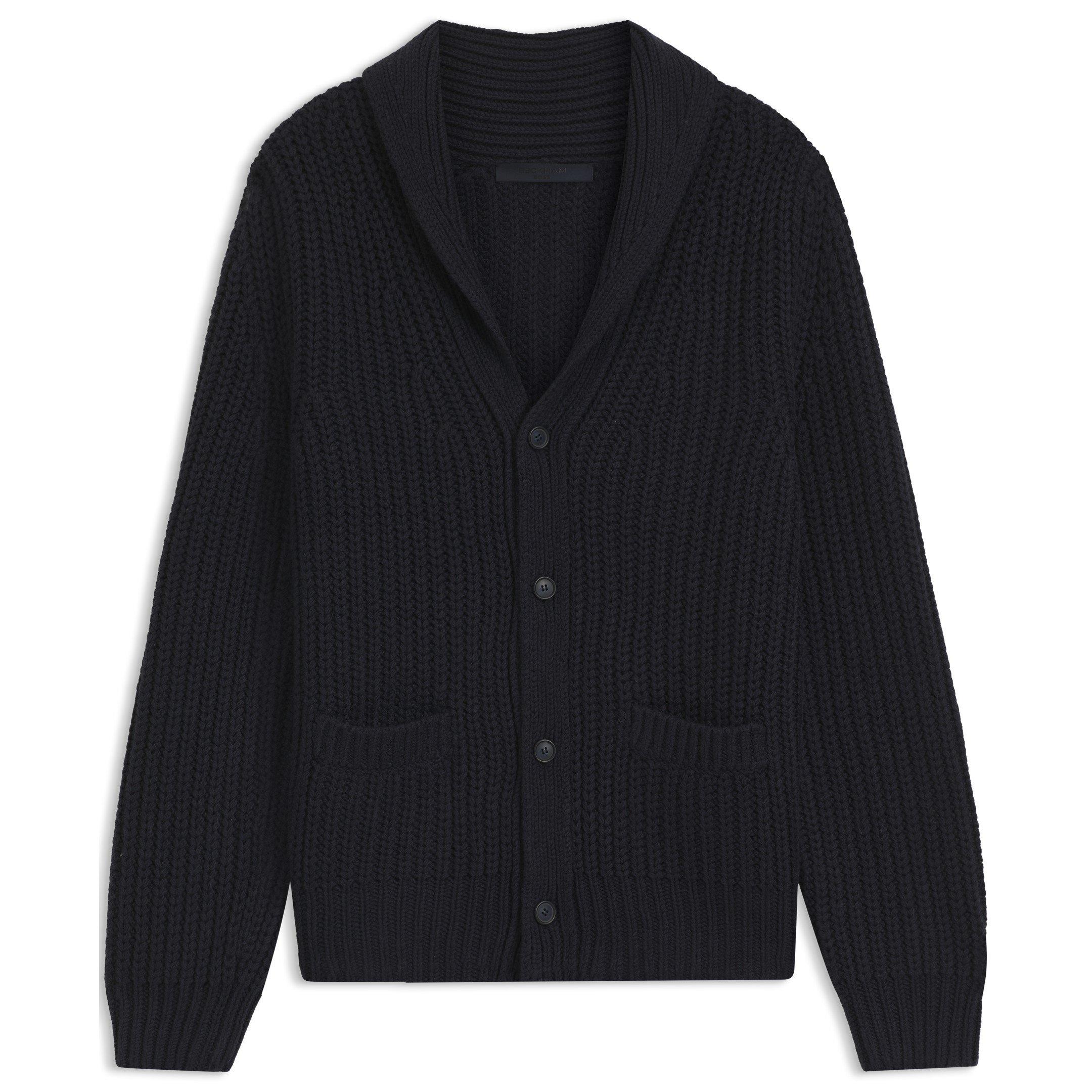 Blue 409 - Boss - x BECKHAM Relaxed-Fit Wool Cardigan - 1