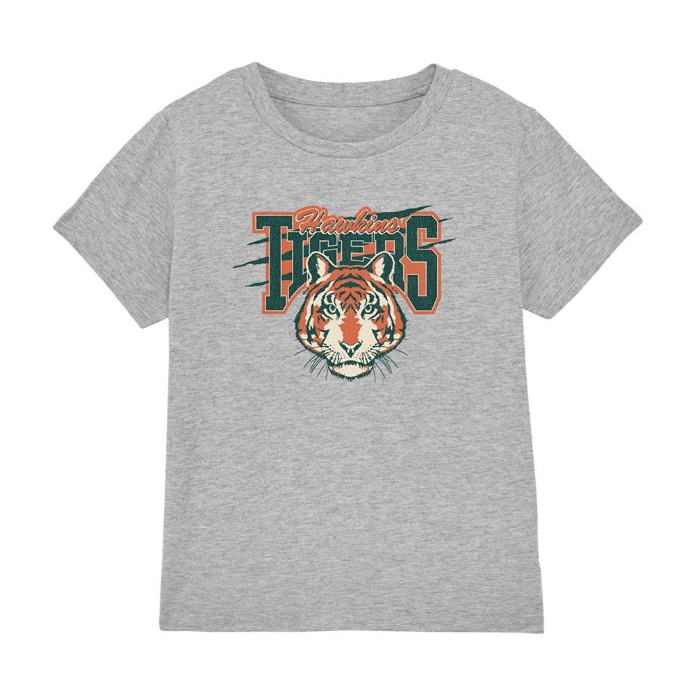 Grey - Stranger Things - Stranger Things Hawkins Tigers Scratch Kids T-Shir - 1