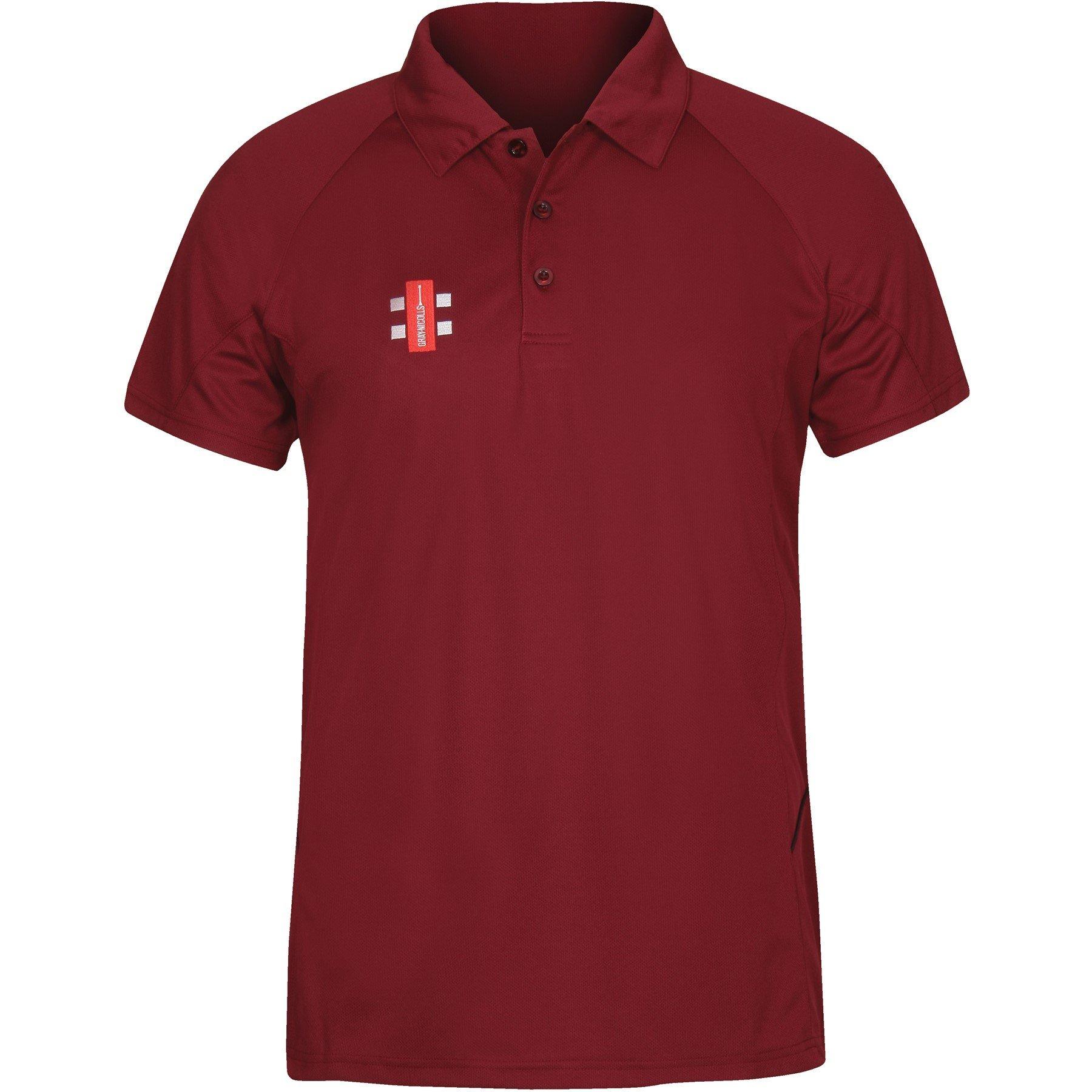 Gray Nicolls Men's Matrix Cricket Polo Shirt - Maroon - 2X Small