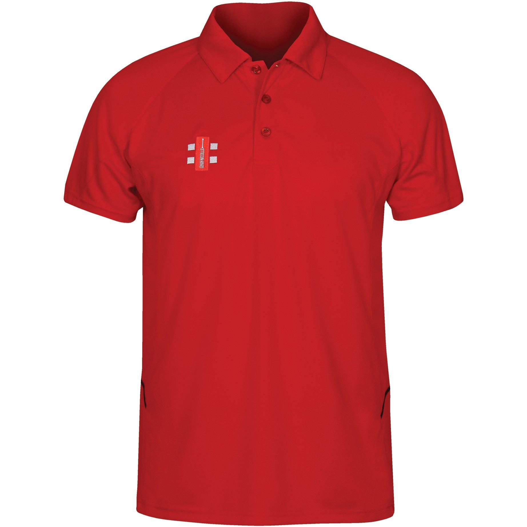 Gray Nicolls Men's Matrix Cricket Polo Shirt - Red - 2X Small