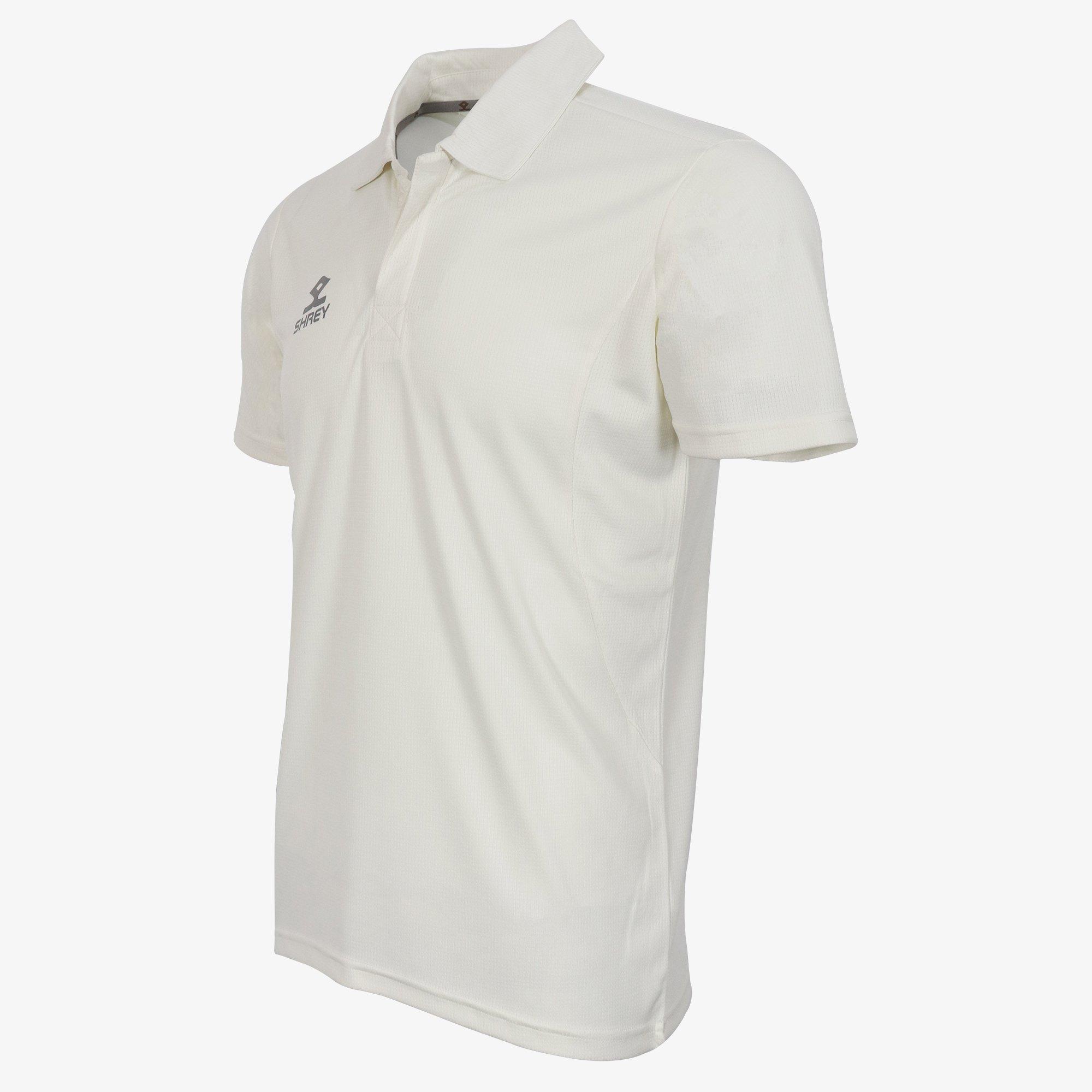 Off White - Shrey - Cricket Performance Playing Shirt Short Sleeve Sn00 - 2