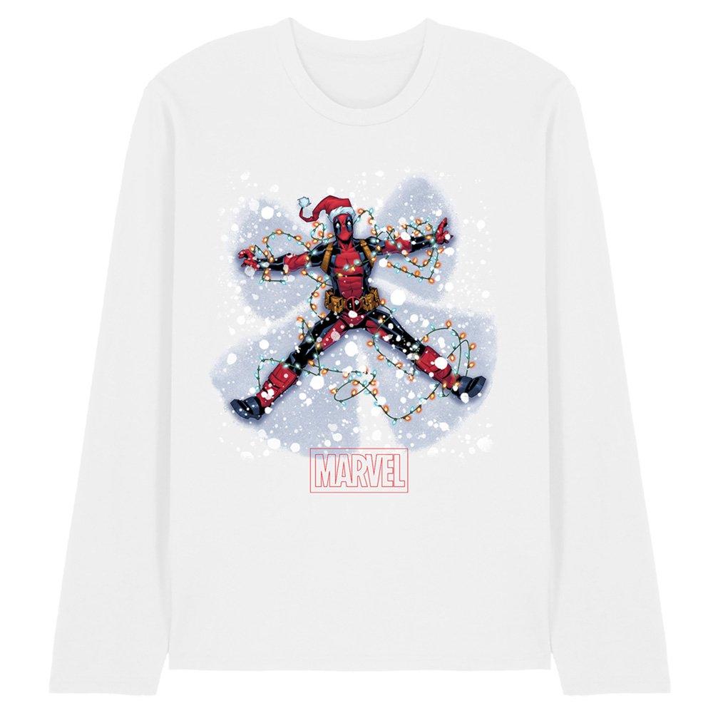 White - Deadpool - Marvel Christmas Snow Angel Long Sleeve T-Shirt W - 1
